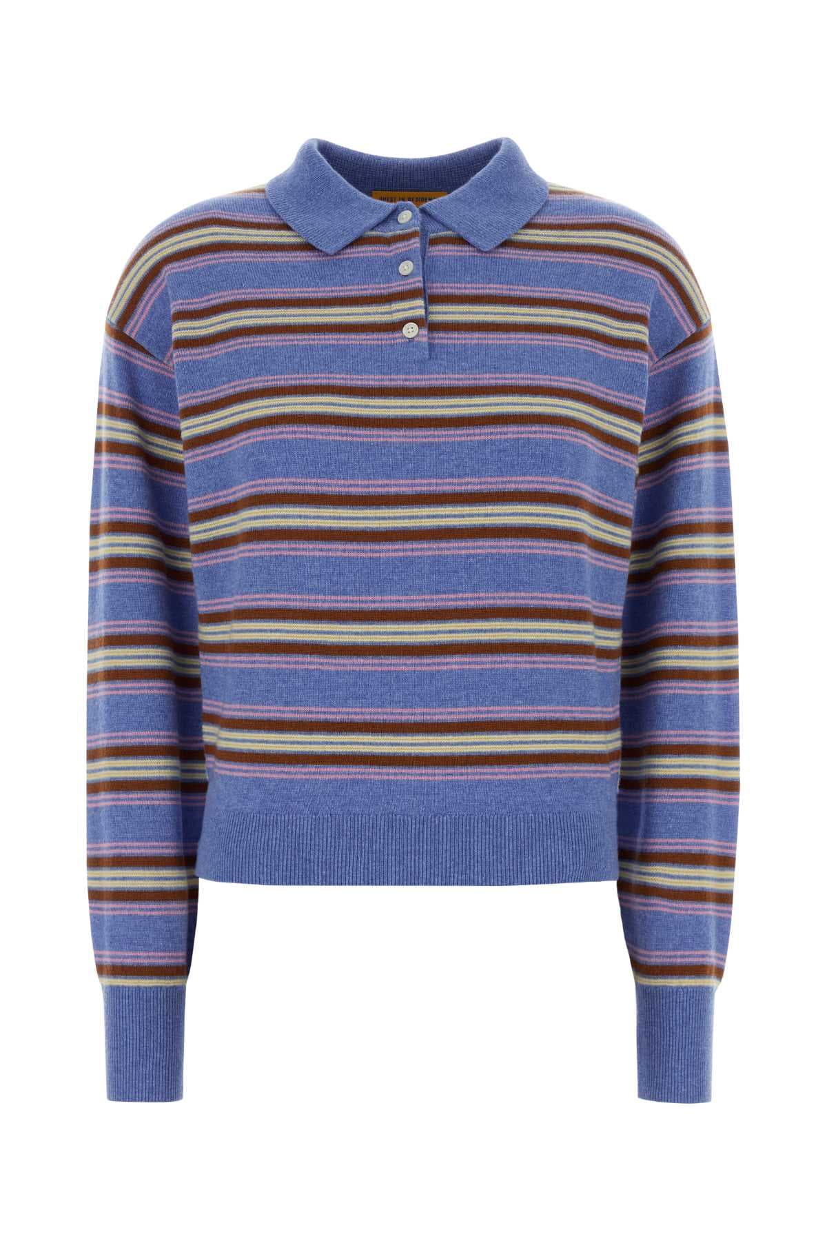 Embroidered cashmere Collegiate polo shirt