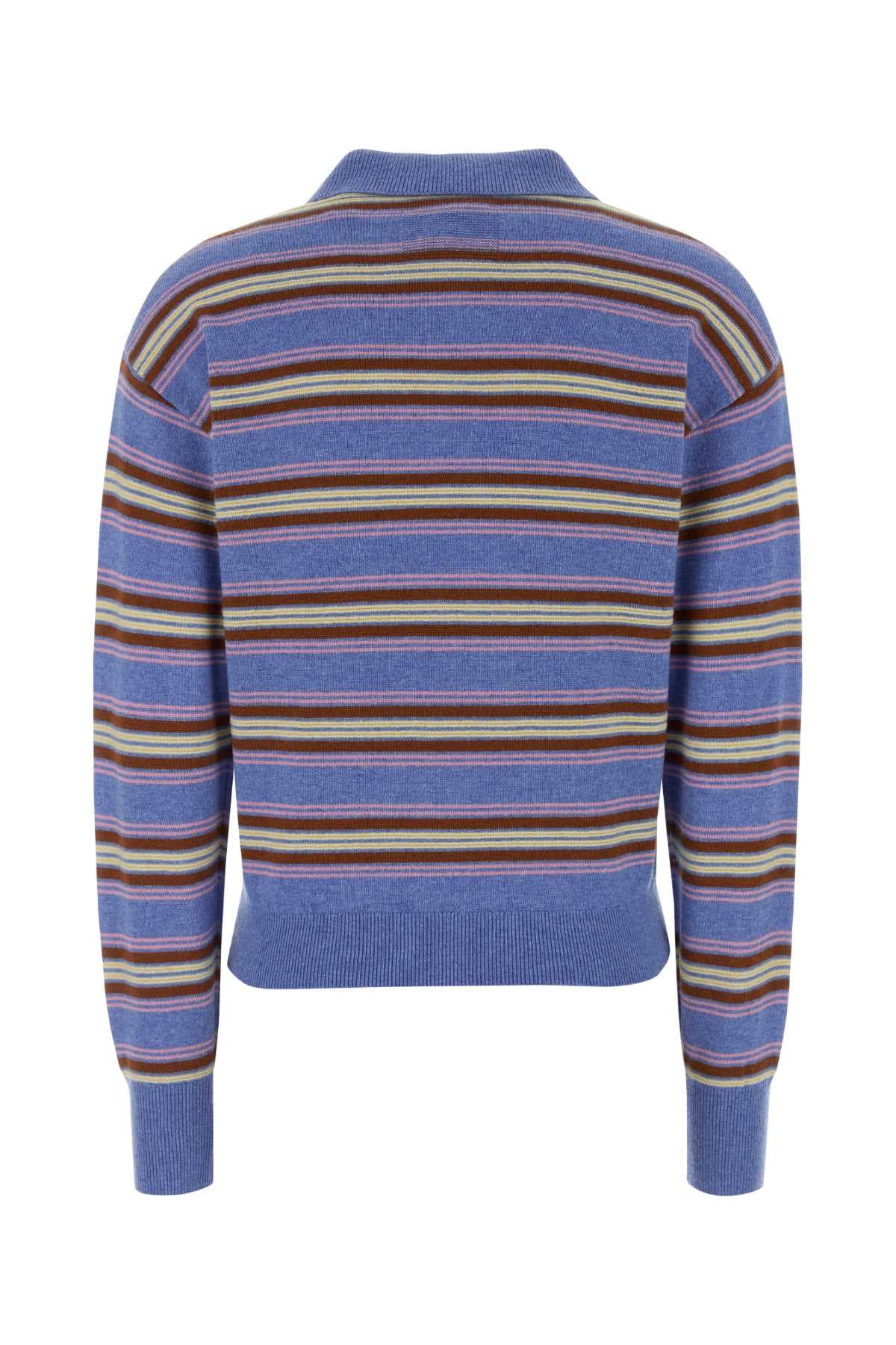 Embroidered cashmere Collegiate polo shirt - мініатюра 2
