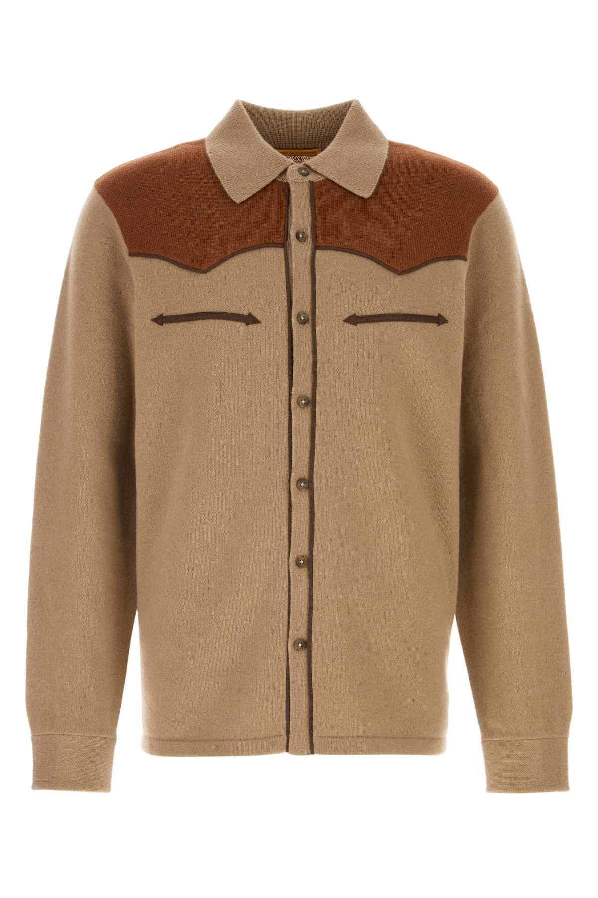 Cappuccino cashmere Western shirt