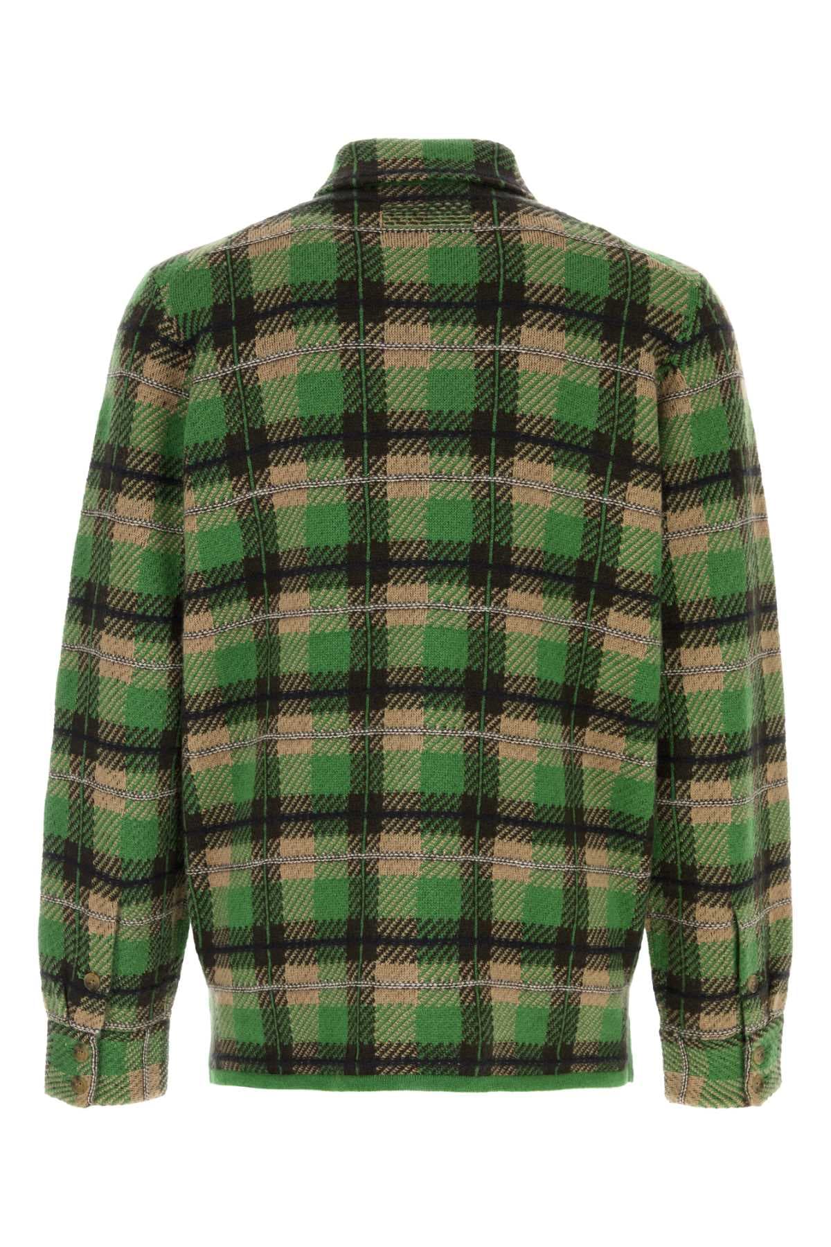 Embroidered cashmere Plaid shirt - мініатюра 2