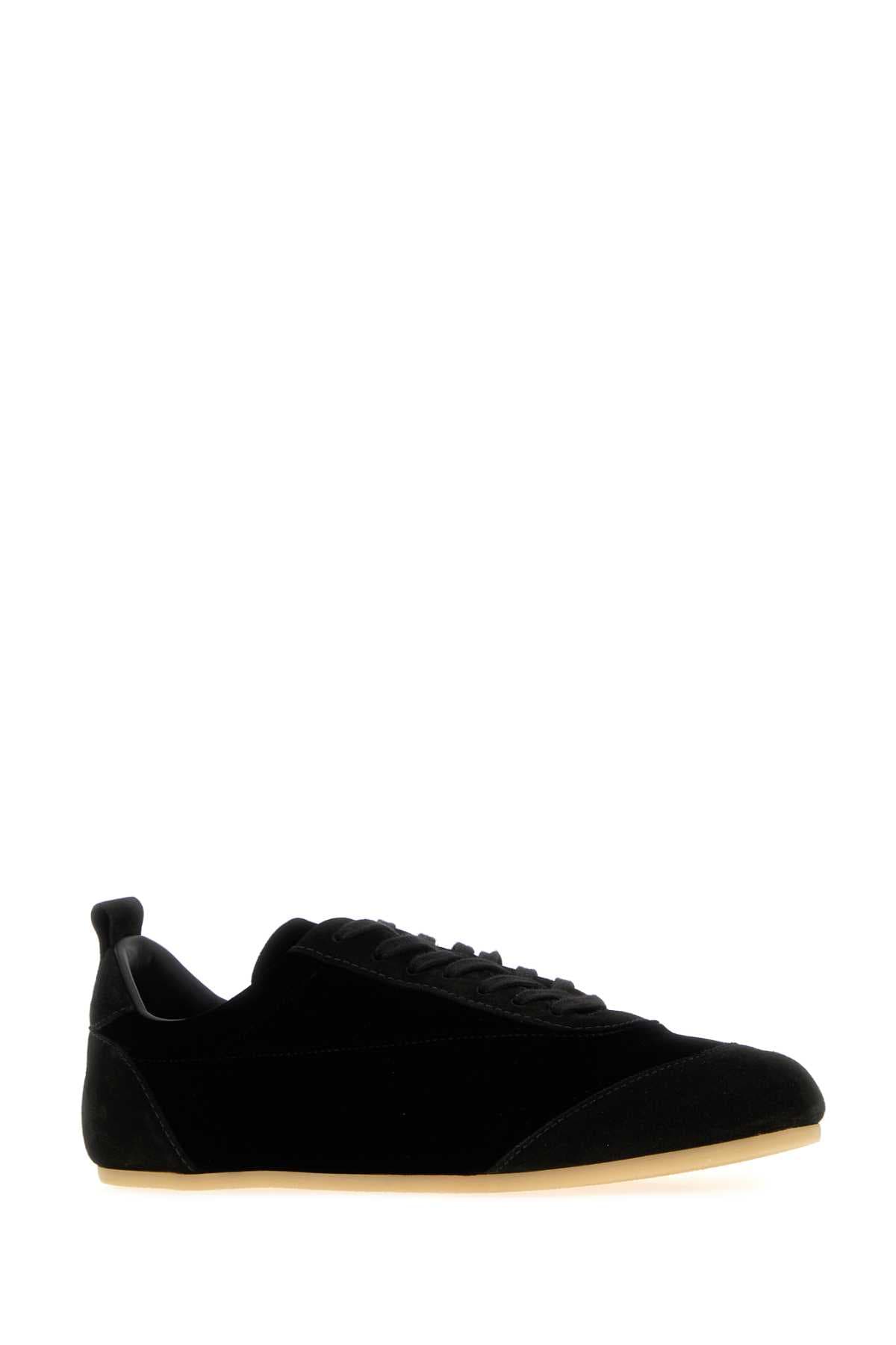 Black velvet and suede Etage sneakers - мініатюра 2