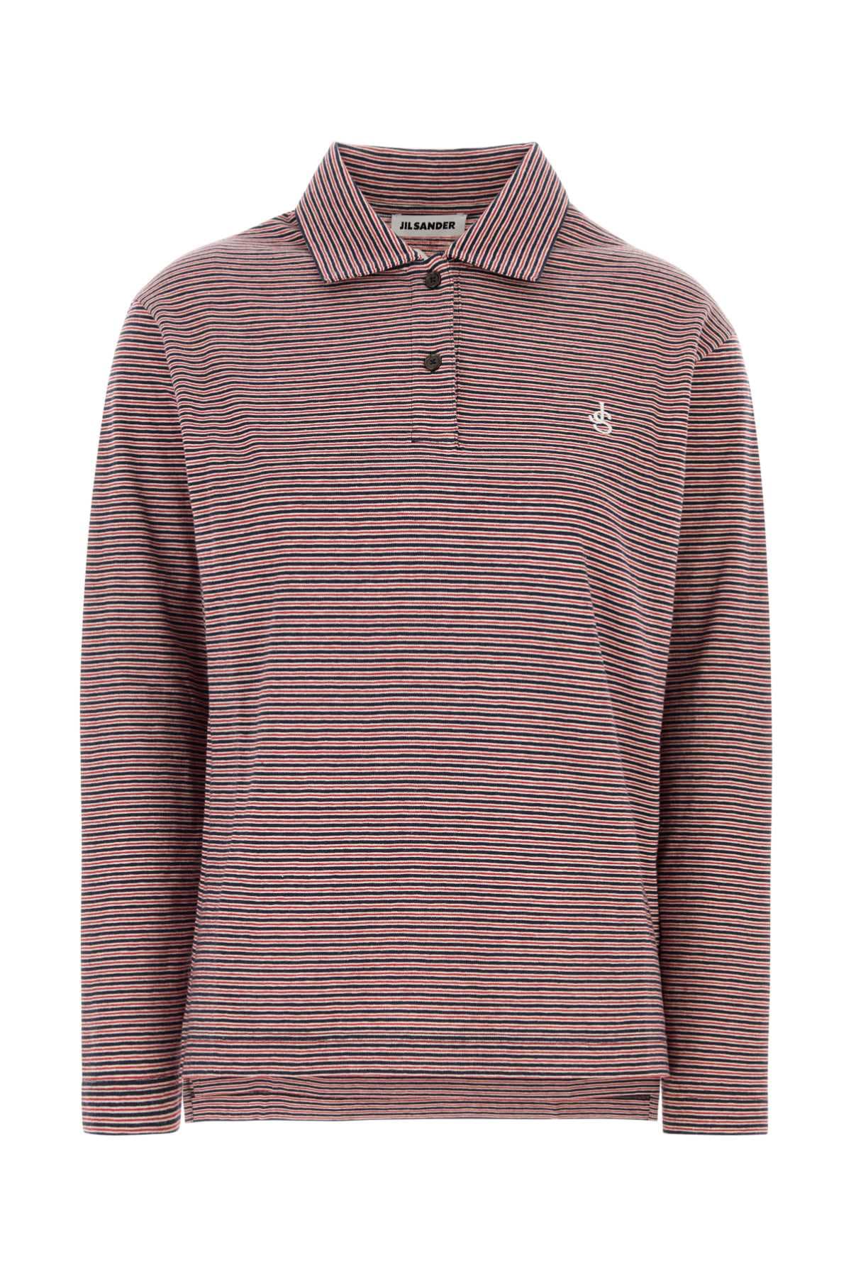 Embroidered cotton oversize polo shirt