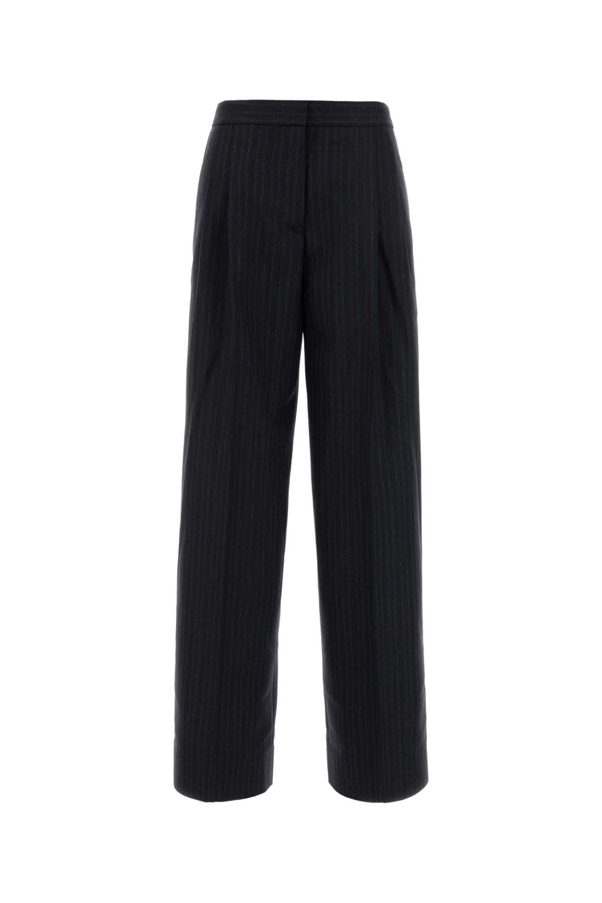 Embroidered wool pant