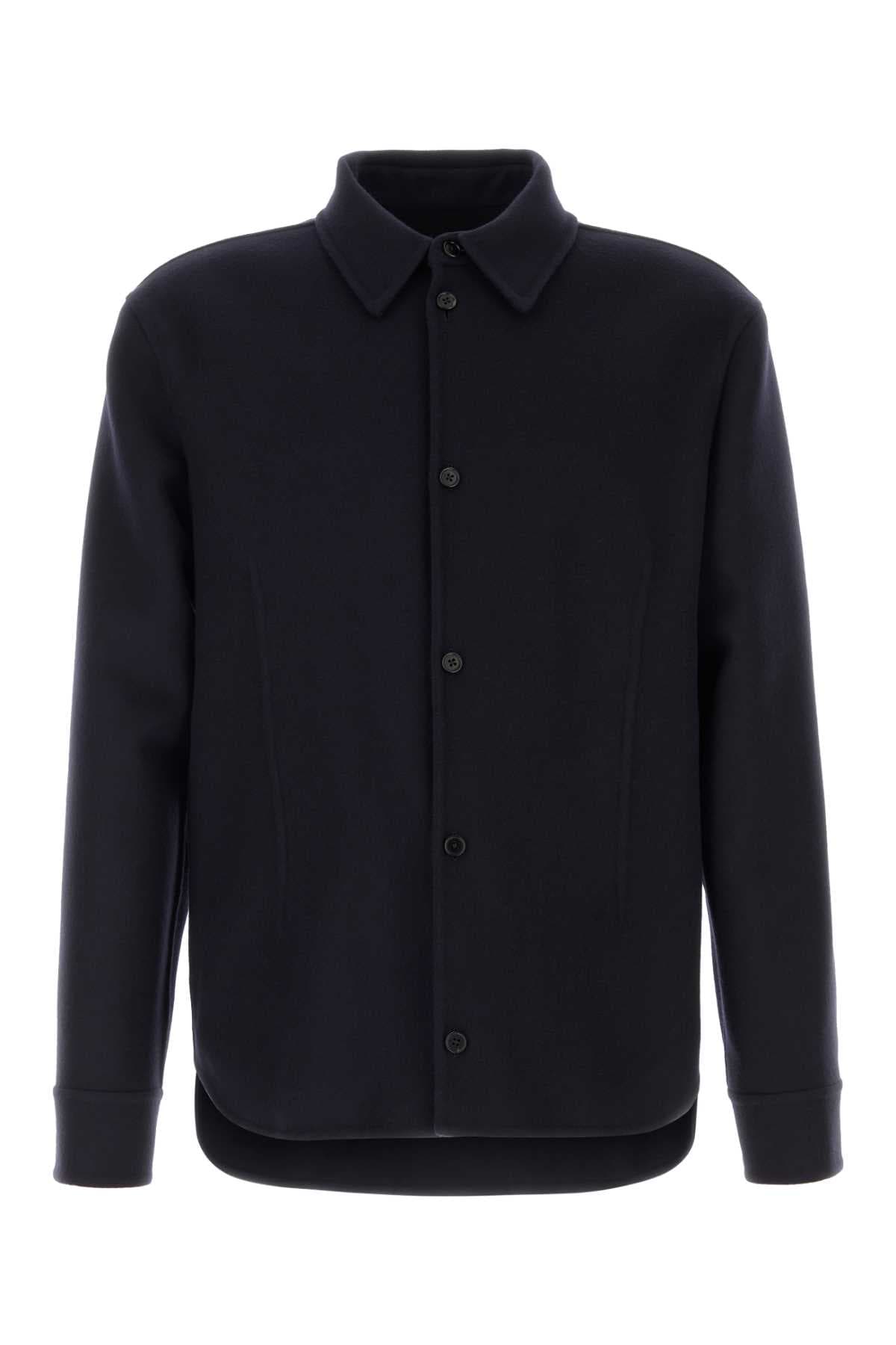 Midnight blue wool shirt