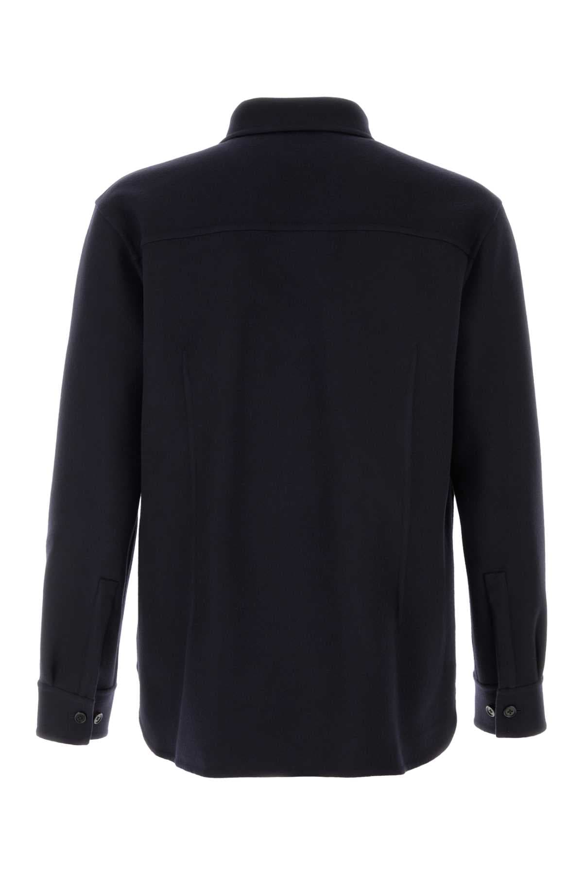 Midnight blue wool shirt - мініатюра 2
