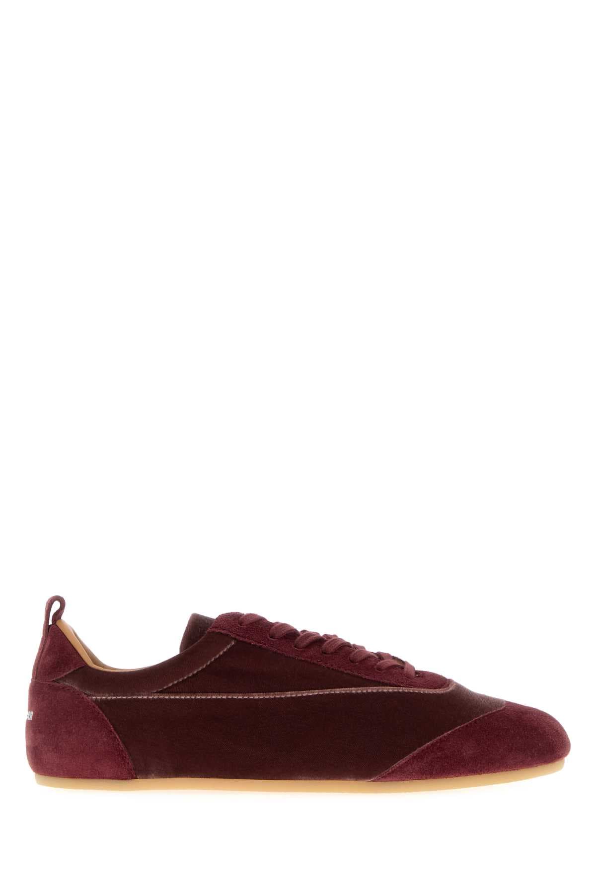 Tyrian purple velvet and suede Etage sneakers