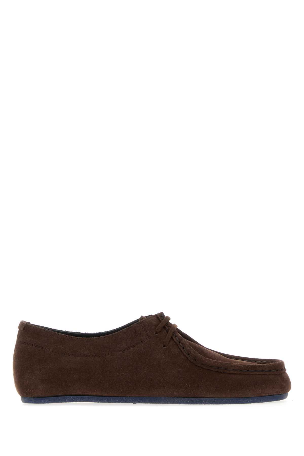 Brown suede Hood lace-up shoes