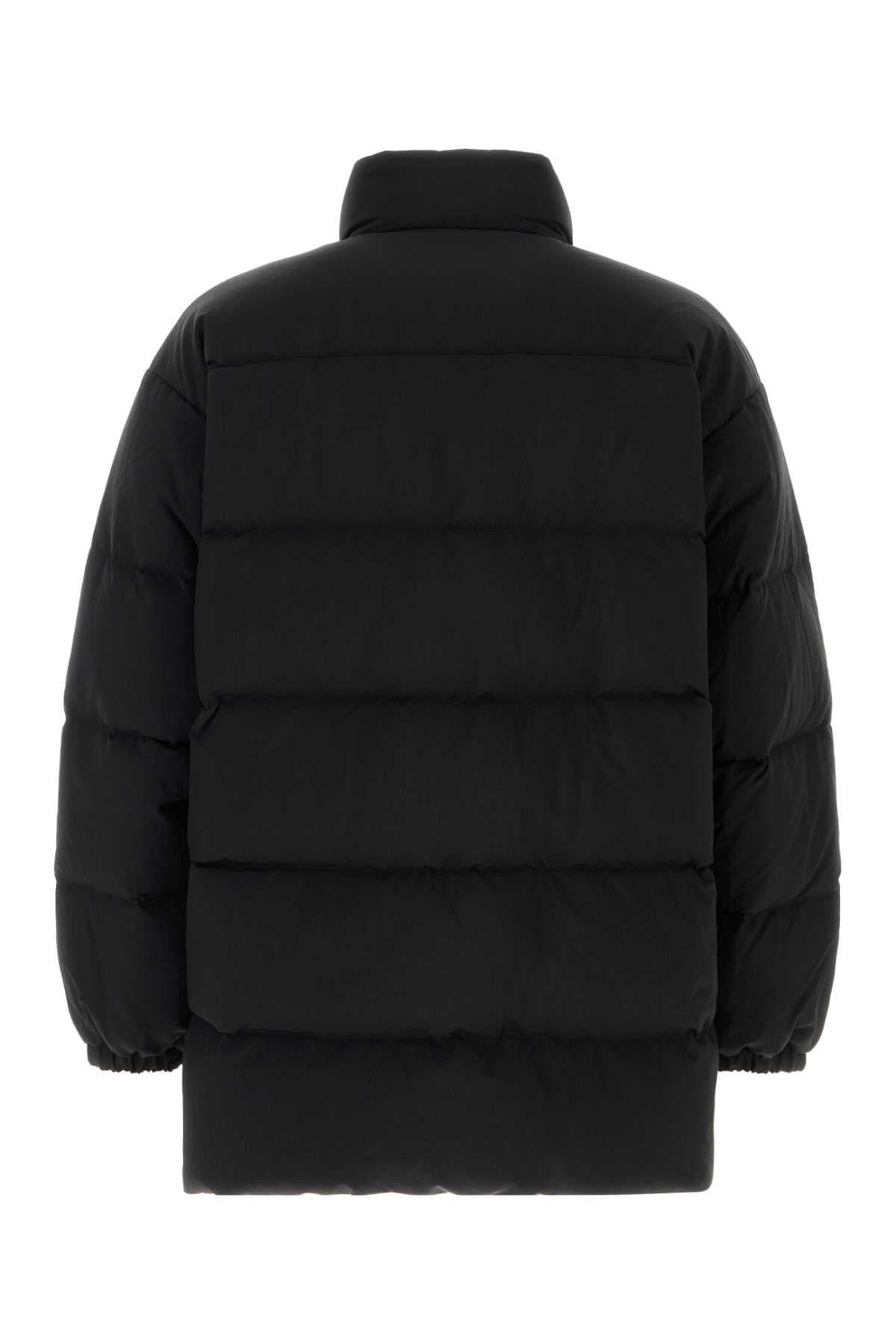 Black nylon blend down jacket - мініатюра 2