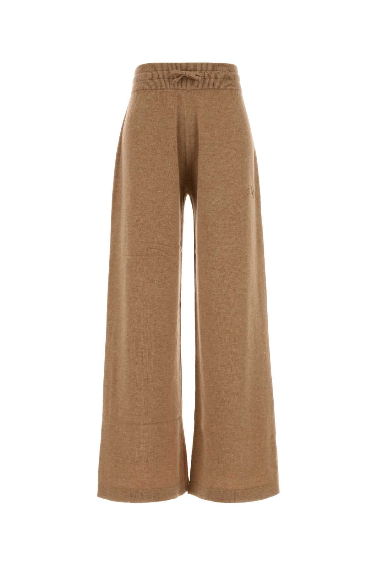 Camel wool blend joggers