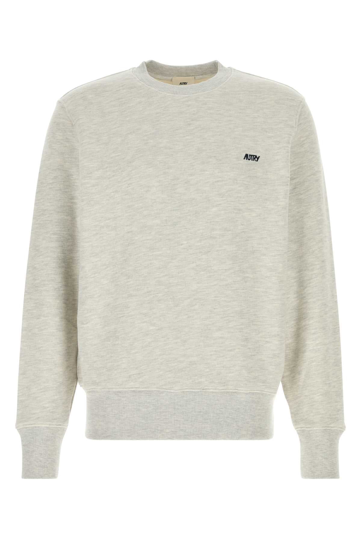 Melange light grey cotton sweatshirt