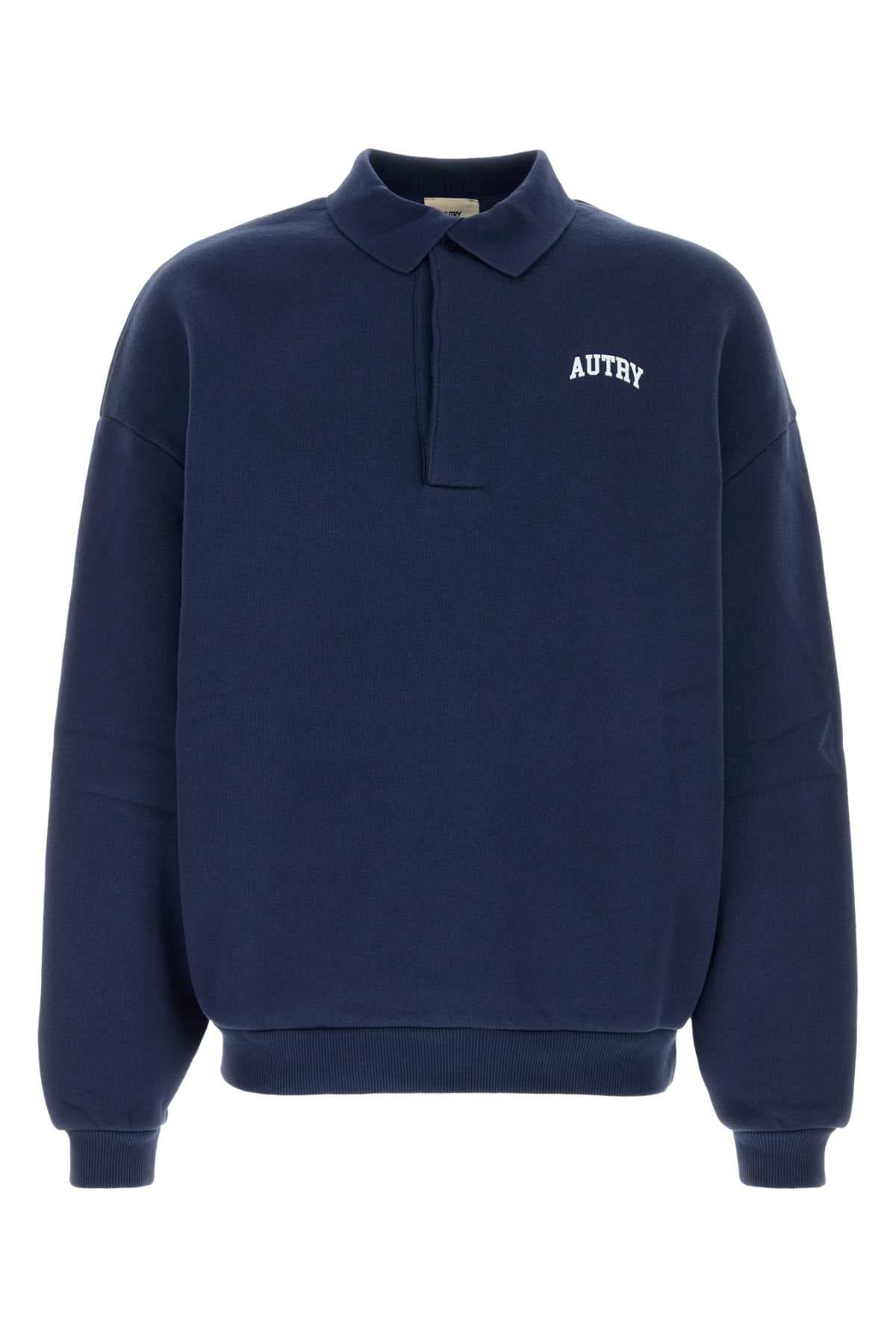 Navy blue cotton polo shirt