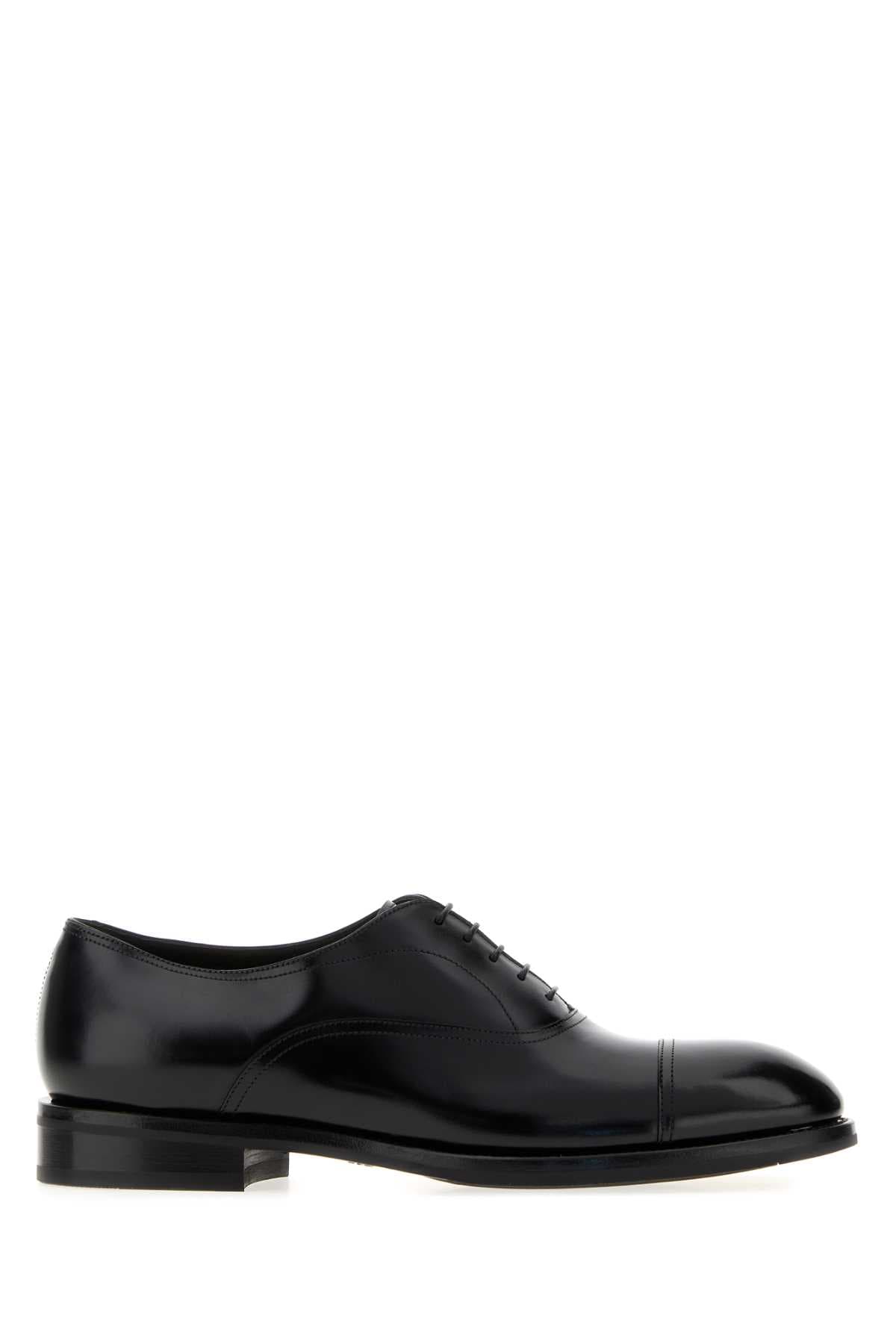 Black leather Laafe lace-up shoes