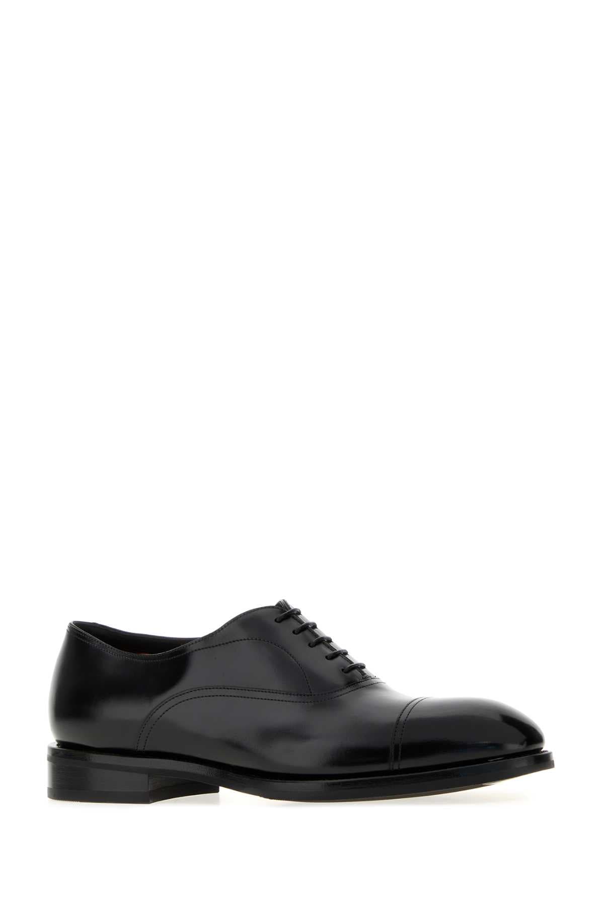Black leather Laafe lace-up shoes - мініатюра 2
