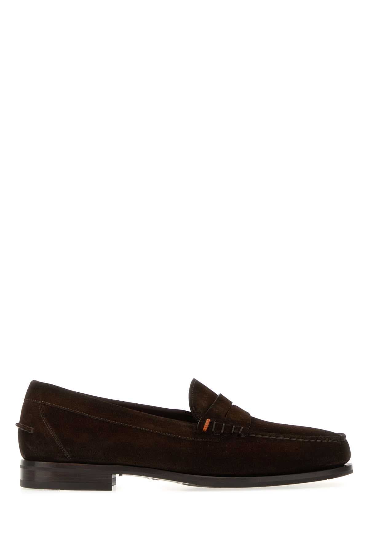 Dark brown suede Quentin loafers