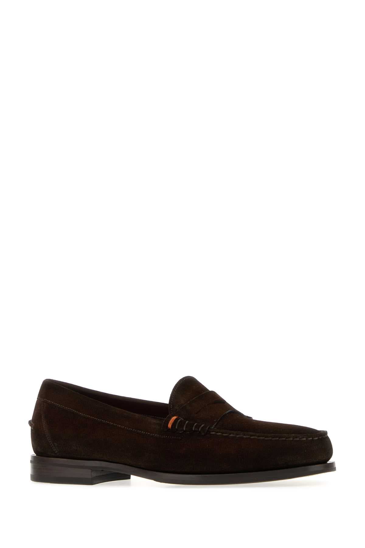 Dark brown suede Quentin loafers - мініатюра 2