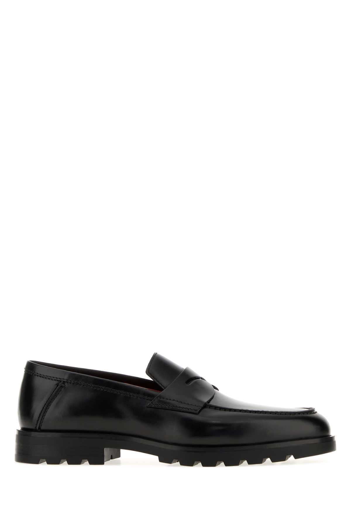 Black leather Rock loafers