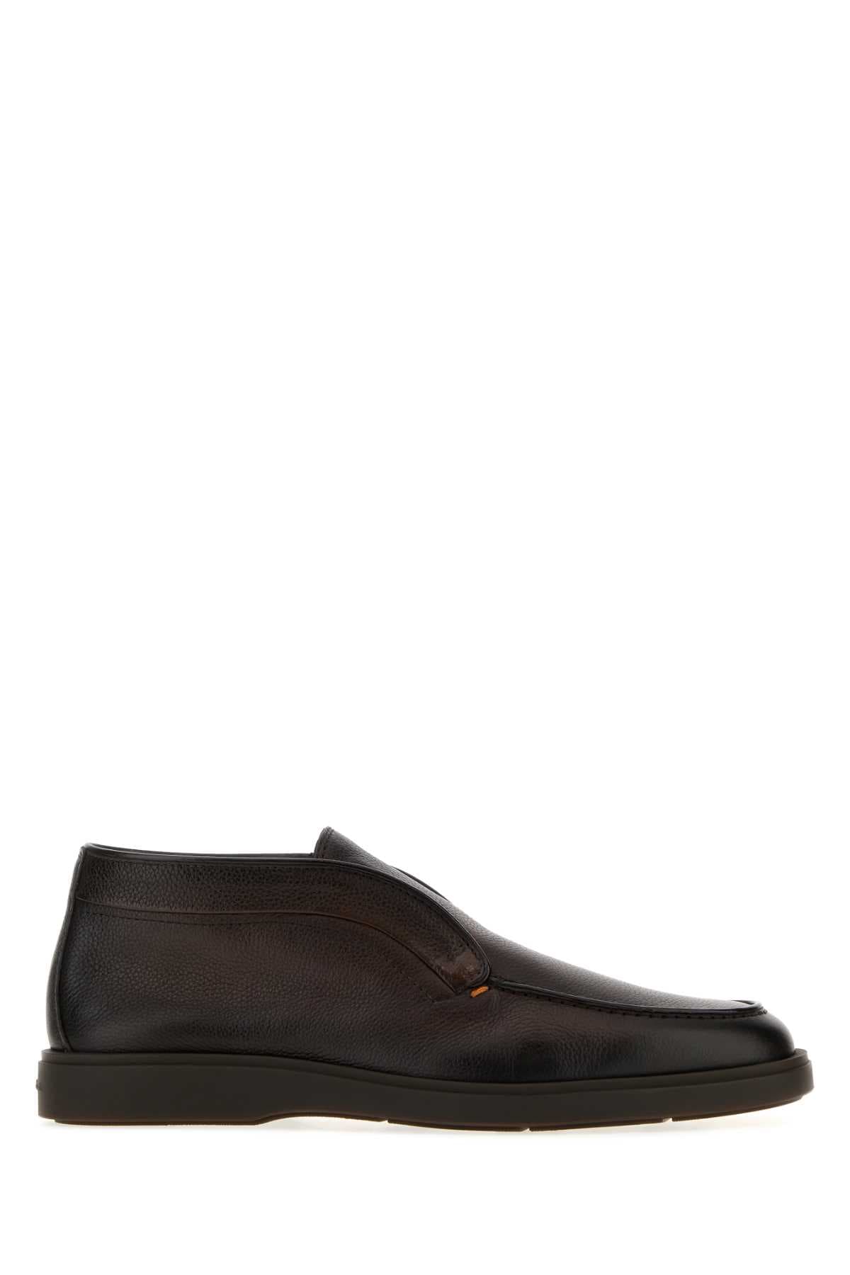 Dark brown leather Digits loafers