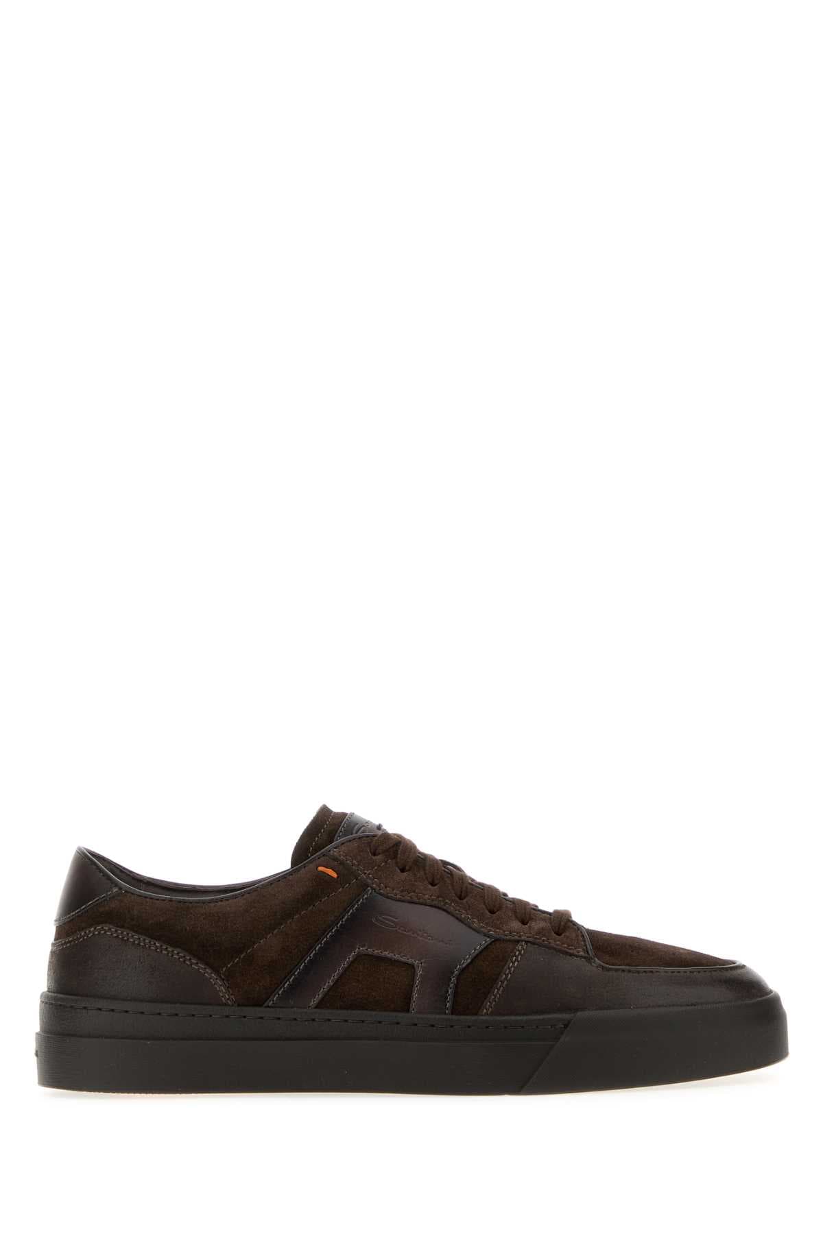 Brown leather and suede DBS-Sport sneakers