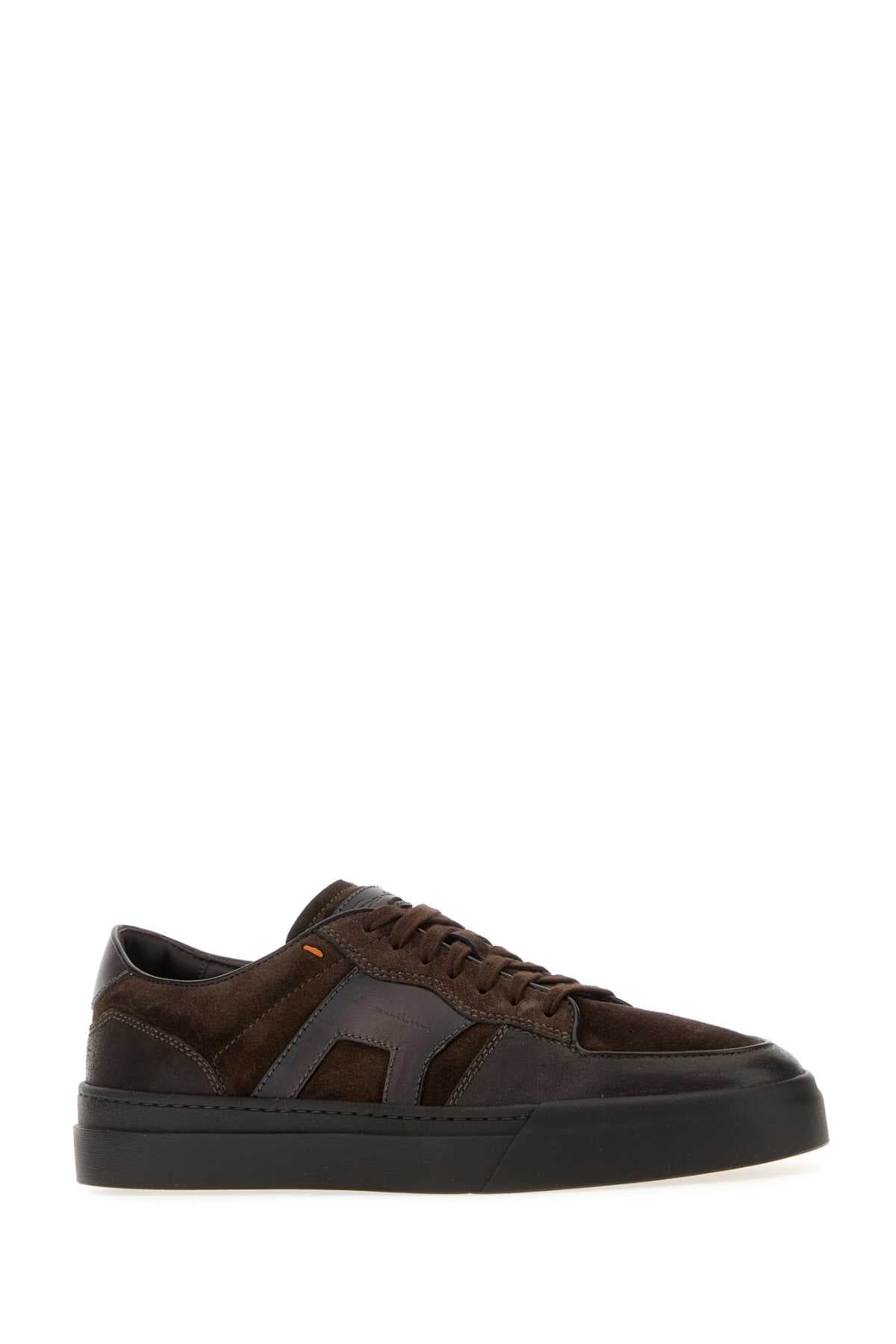 Brown leather and suede DBS-Sport sneakers - мініатюра 2