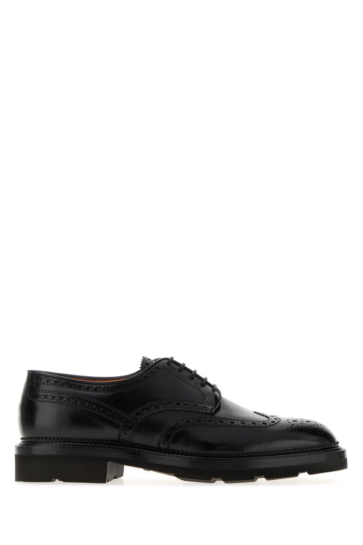 Black leather Emil lace-up shoes