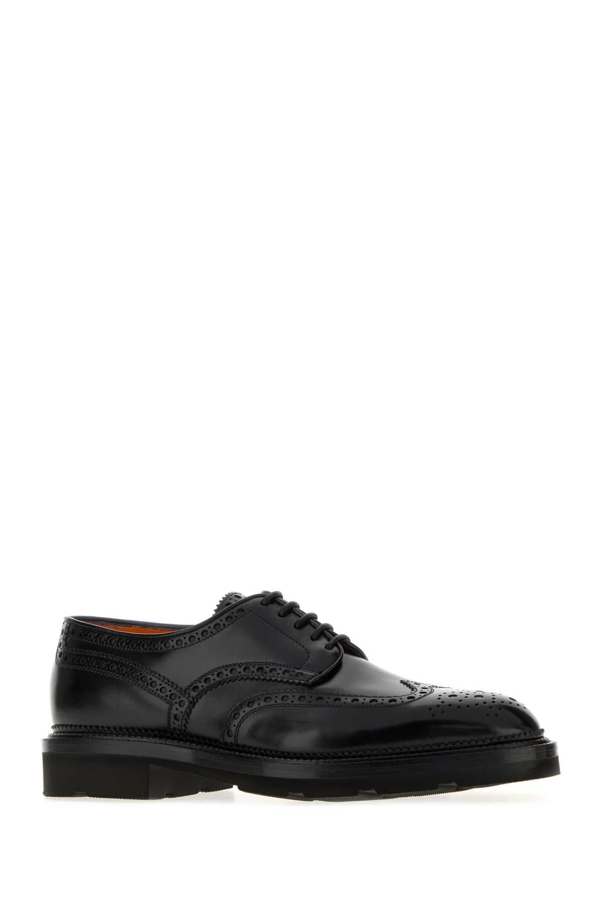Black leather Emil lace-up shoes - мініатюра 2