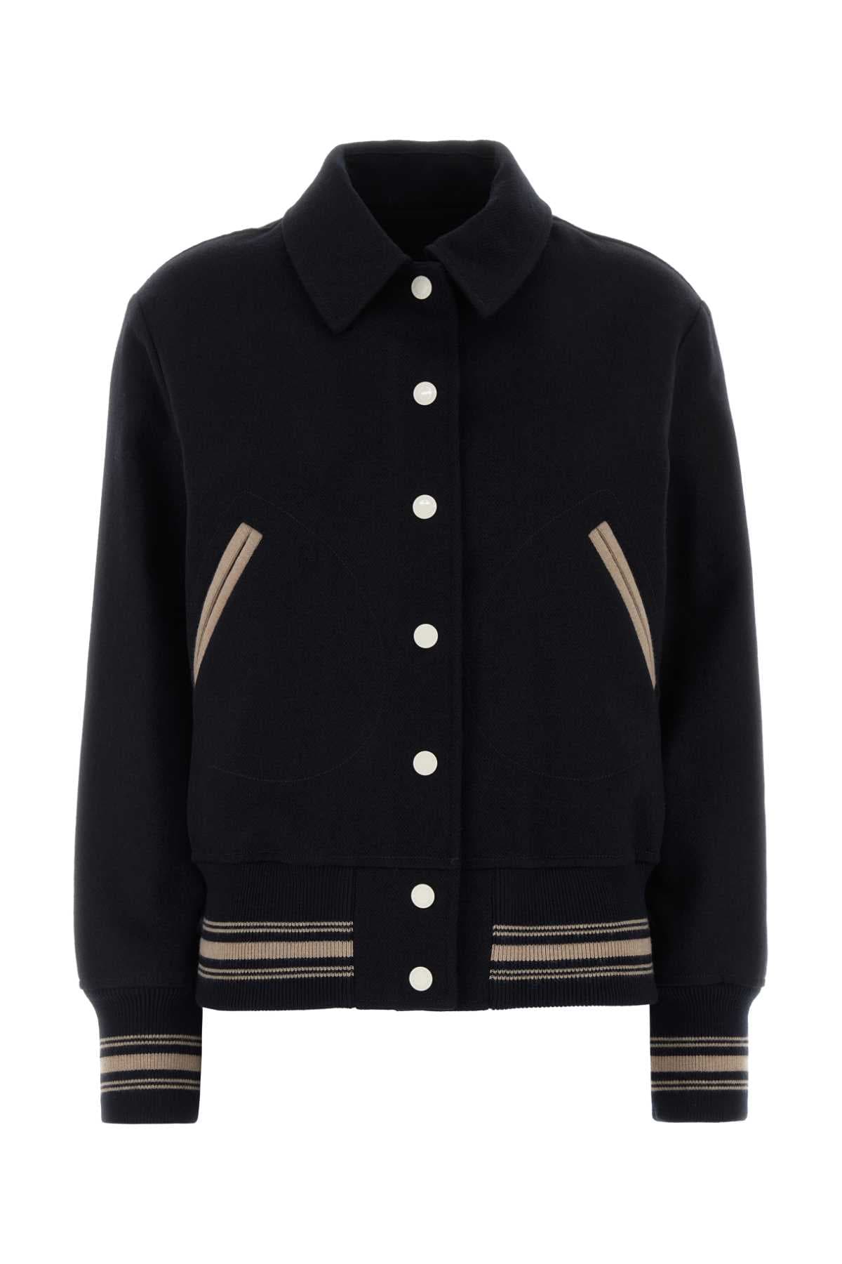 Black wool Journey bomber jacket