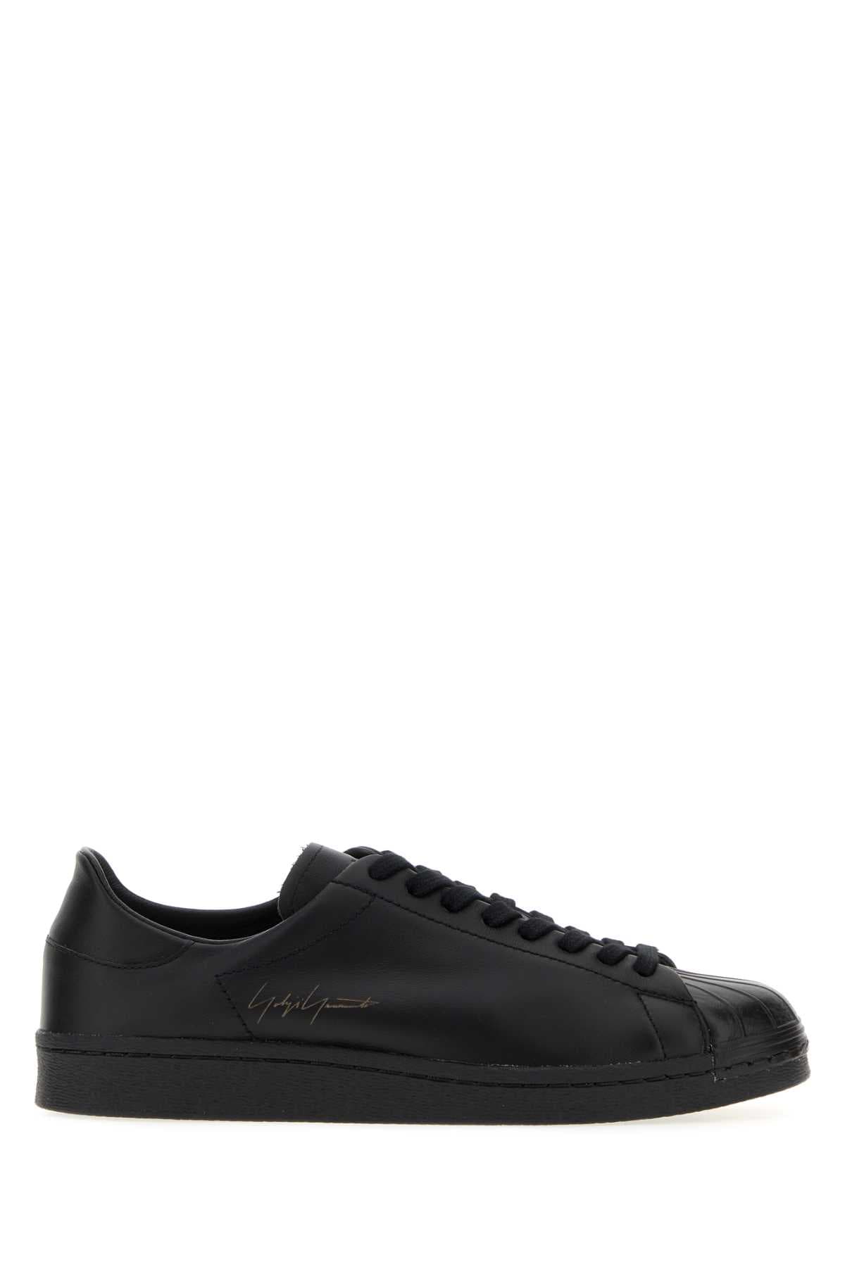 Black leather sneakers