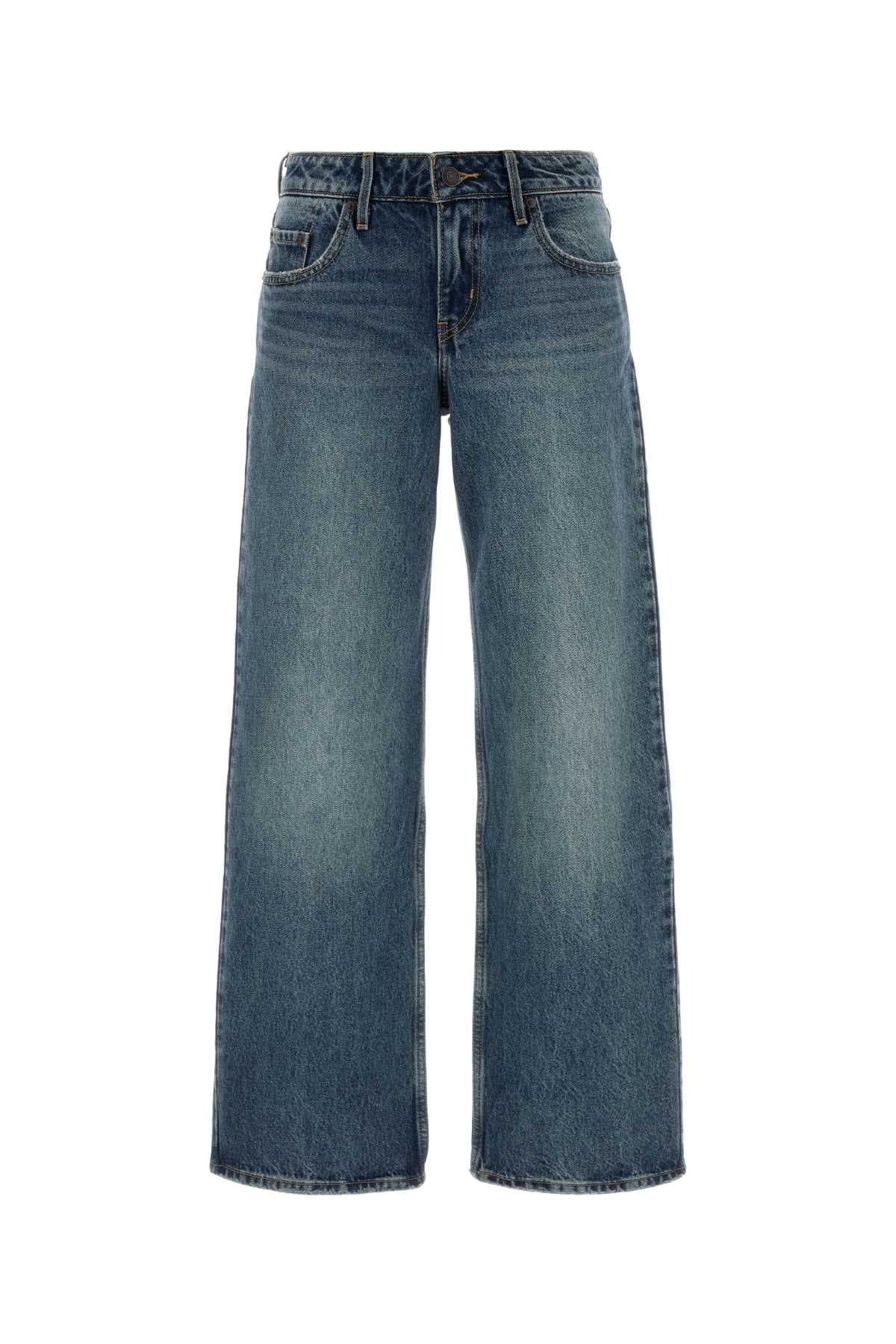 Denim wide-leg jeans