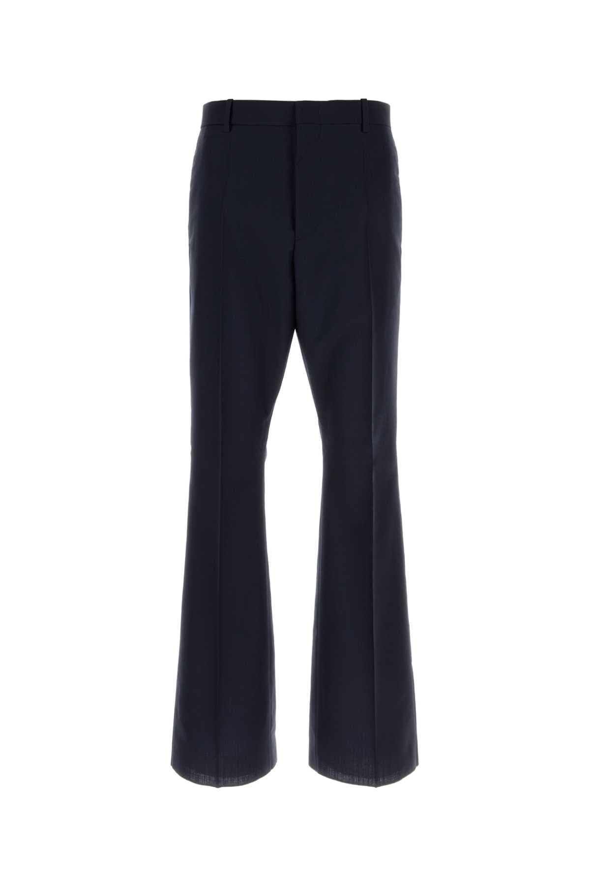 Navy blue wool blend pant