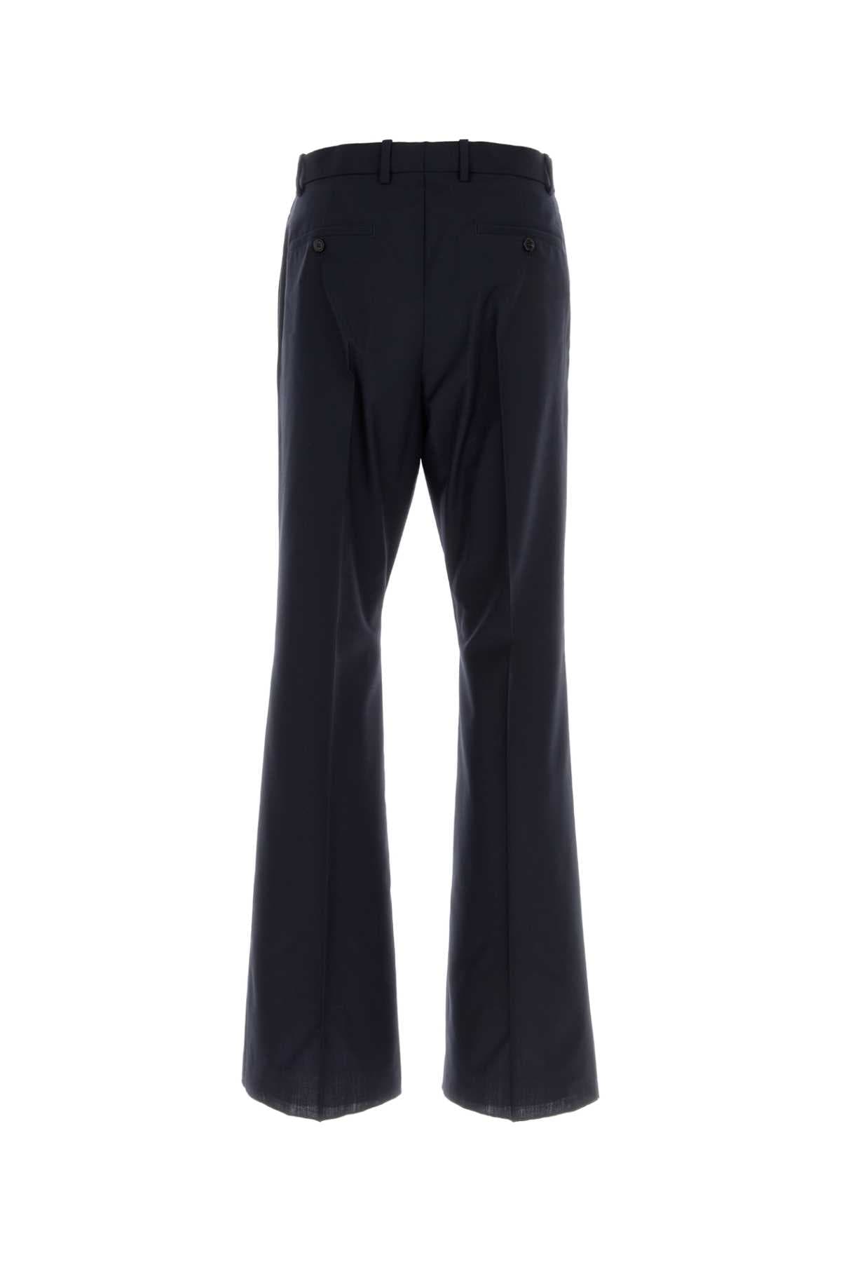 Navy blue wool blend pant - мініатюра 2