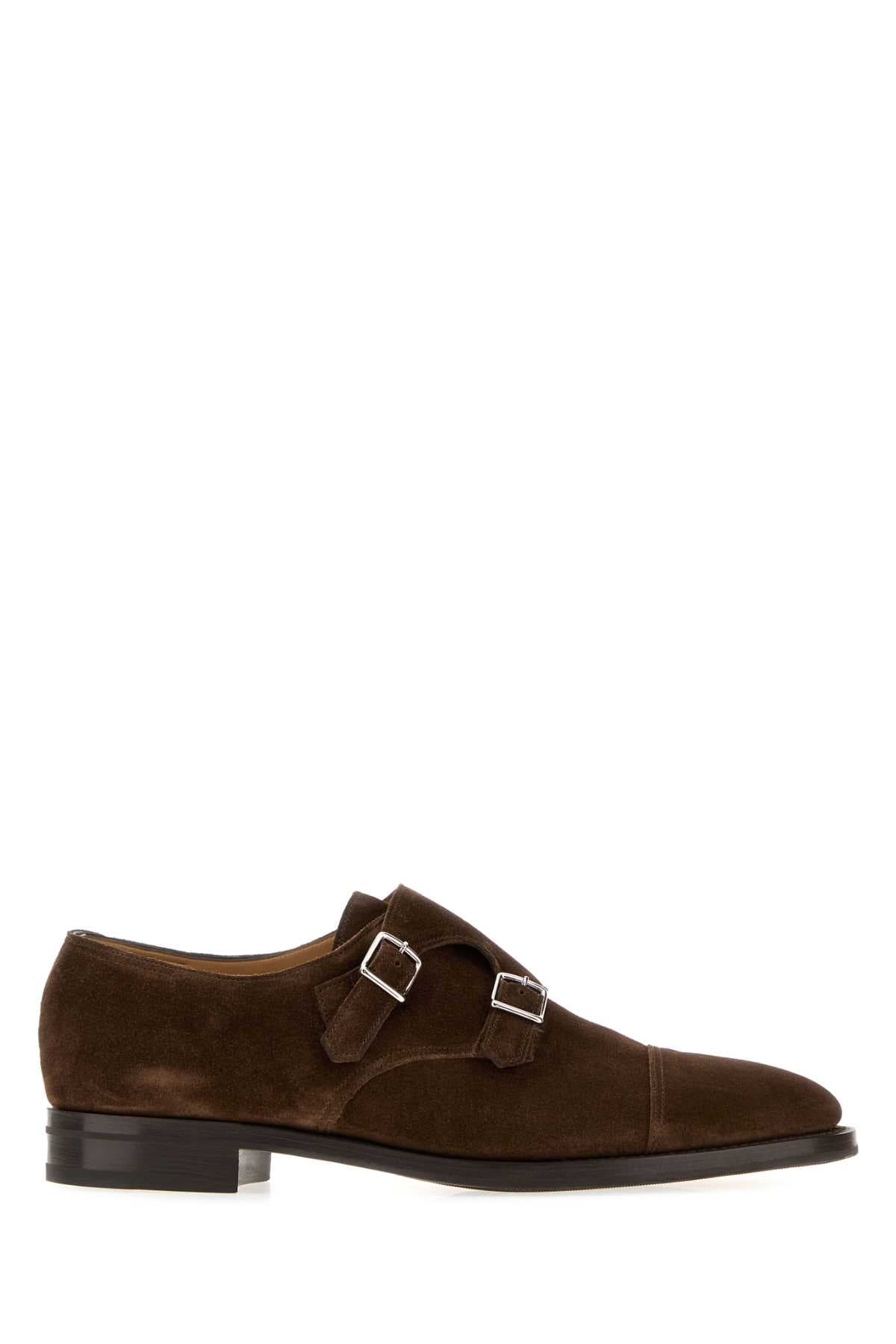 Brown suede William strap shoes
