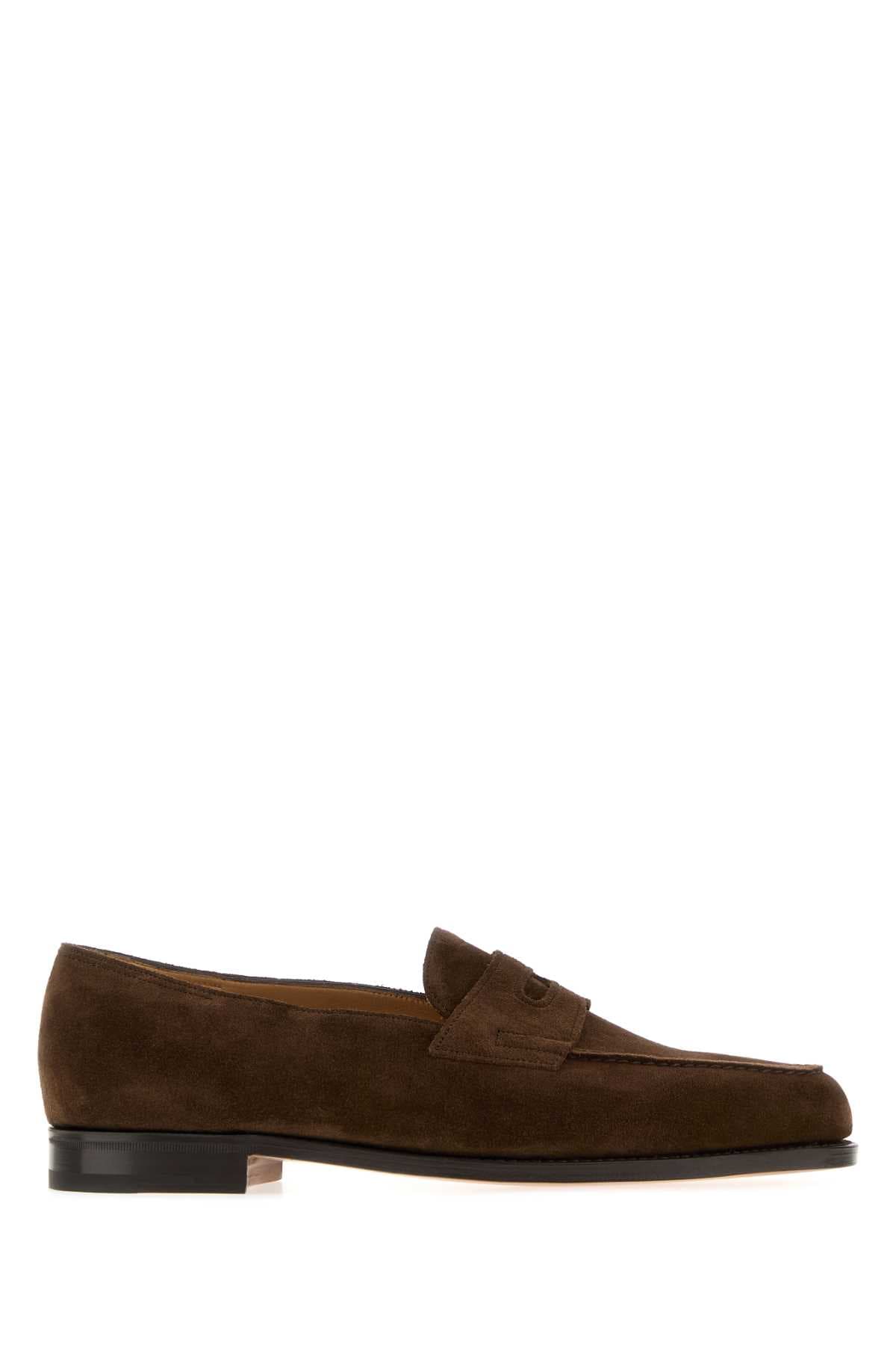 Brown suede Lopez loafers