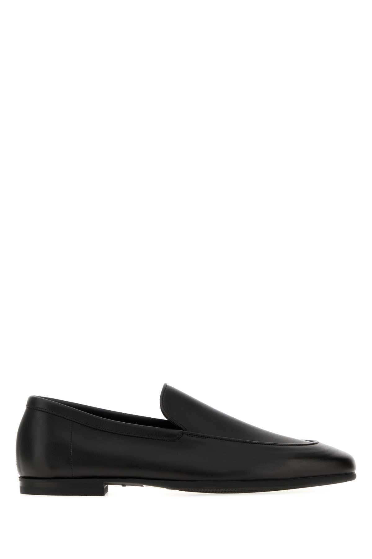 Black leather Tyne II loafers