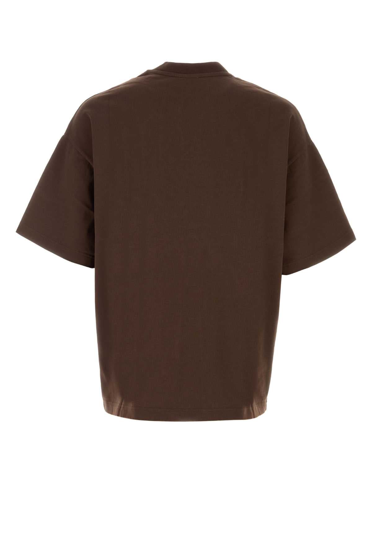 Brown cotton oversize t-shirt - мініатюра 2