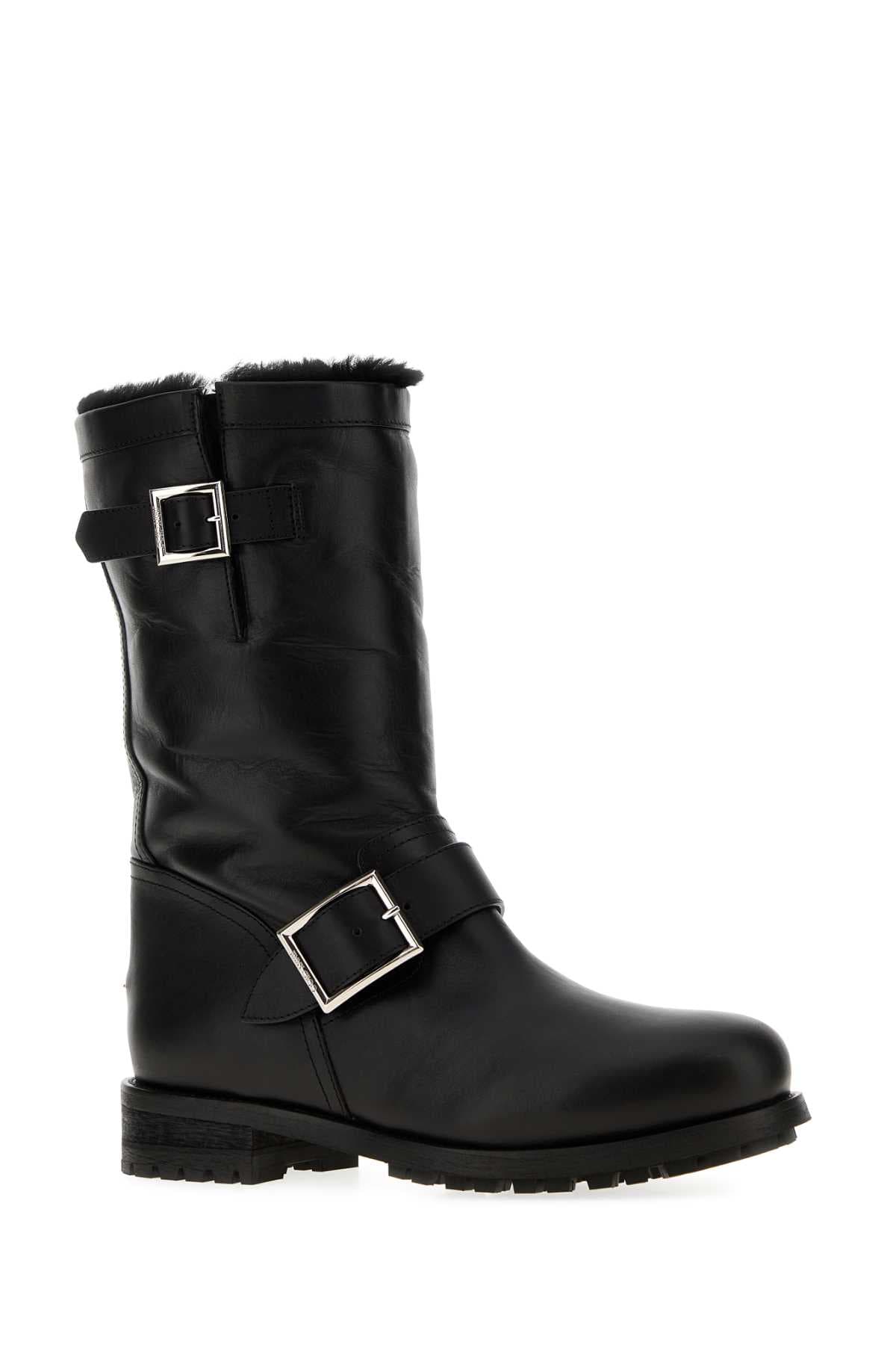 Black leather Biker boots - мініатюра 2
