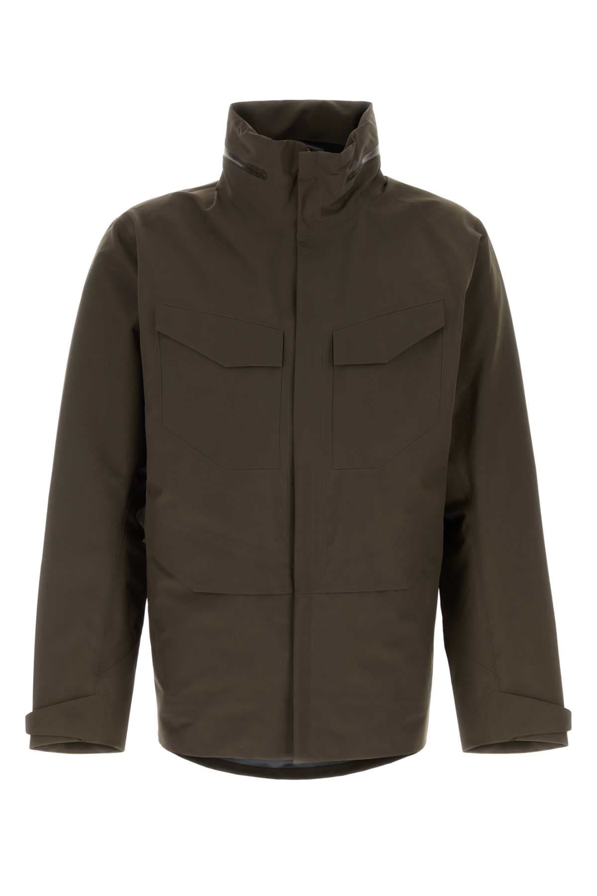 Brown nylon Field windbreaker