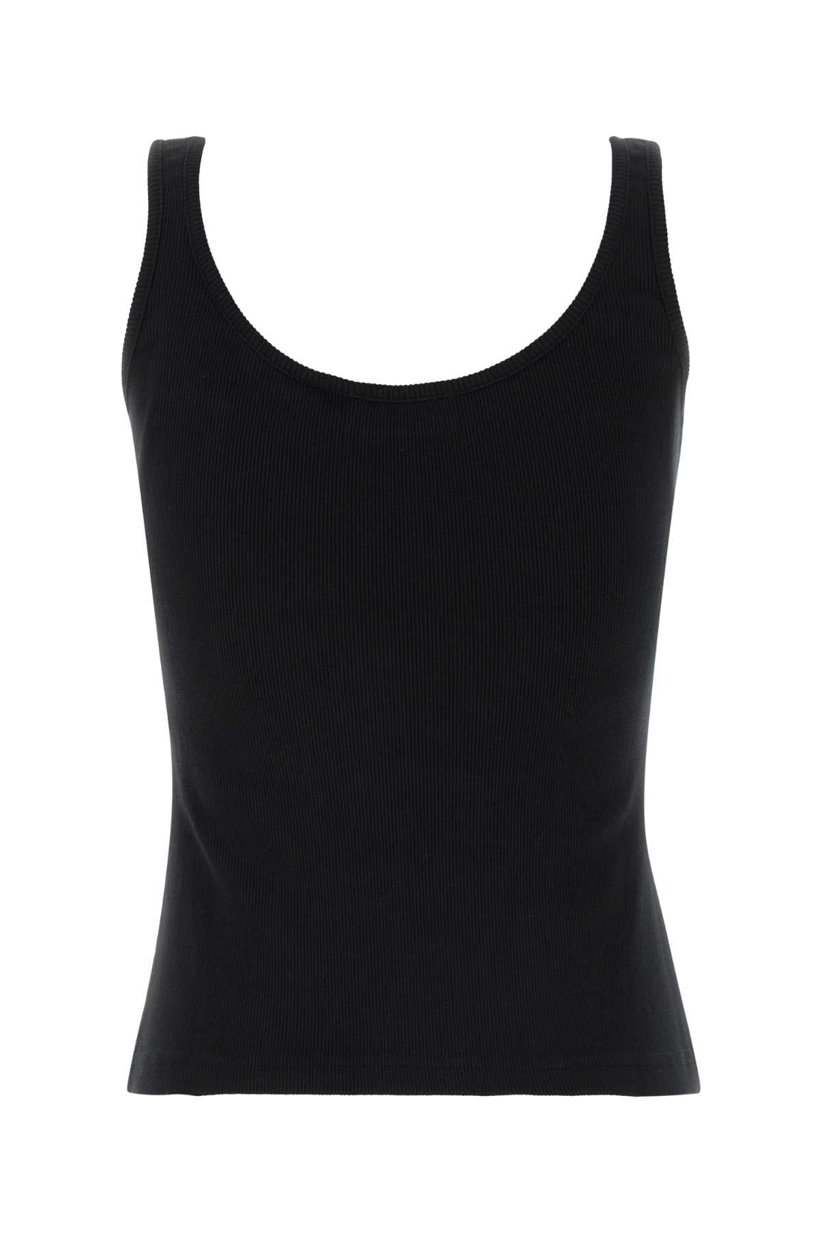 Black stretch cotton tank top - мініатюра 2