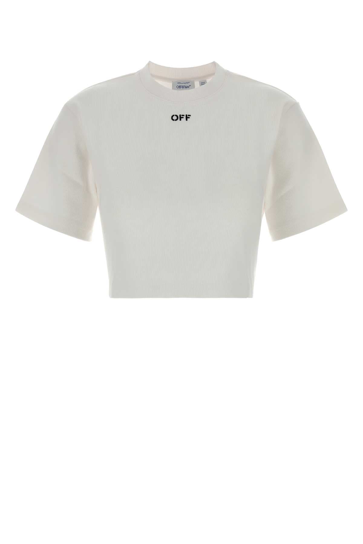 White stretch cotton t-shirt