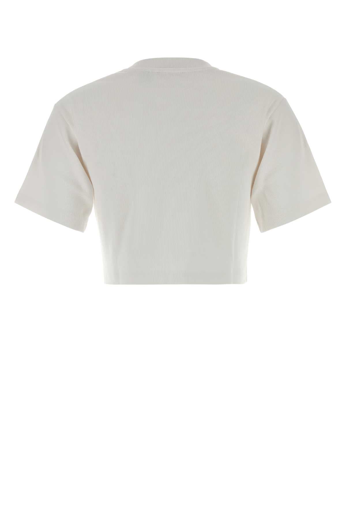 White stretch cotton t-shirt - мініатюра 2