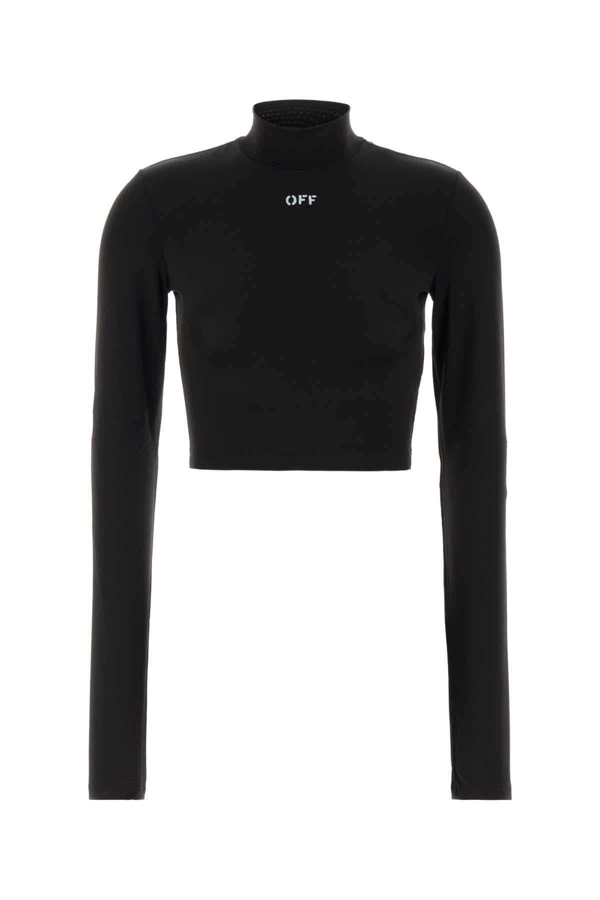 Black stretch jersey top