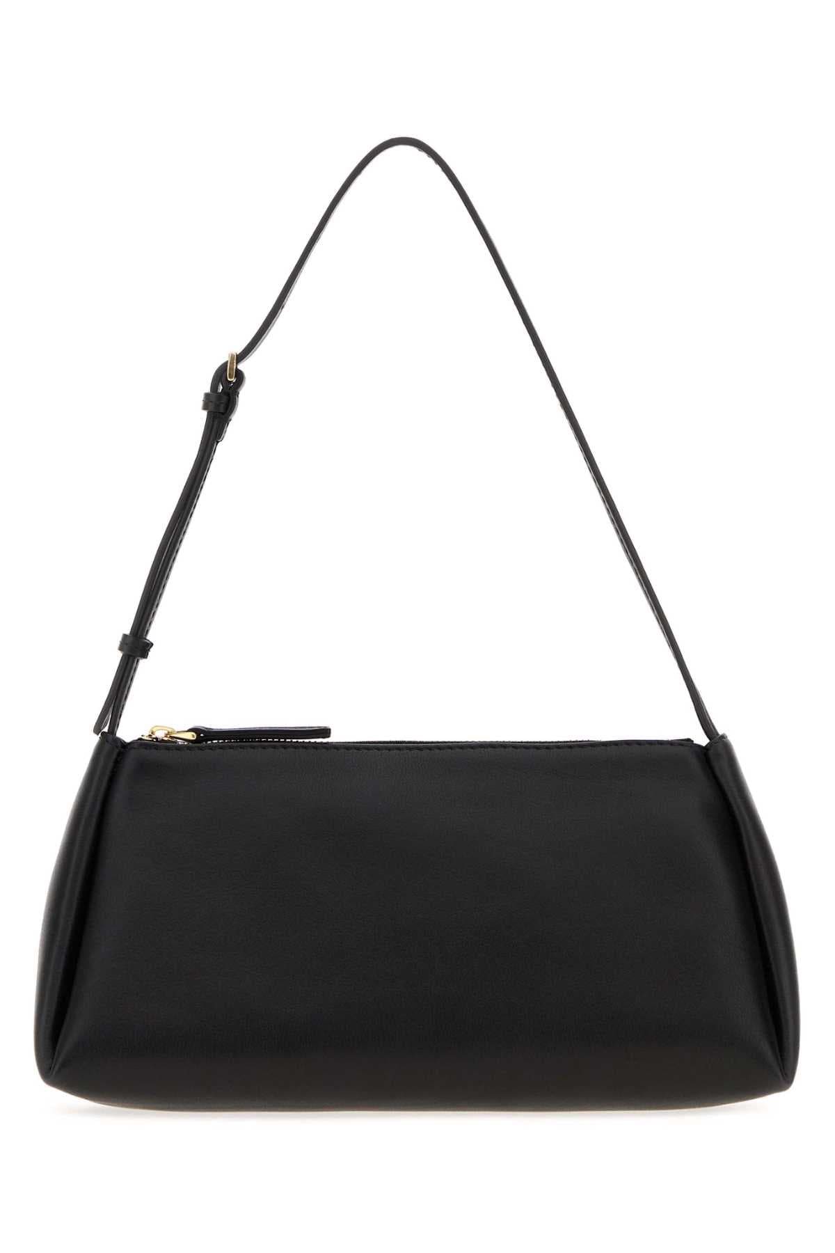 Black leather shoulder bag