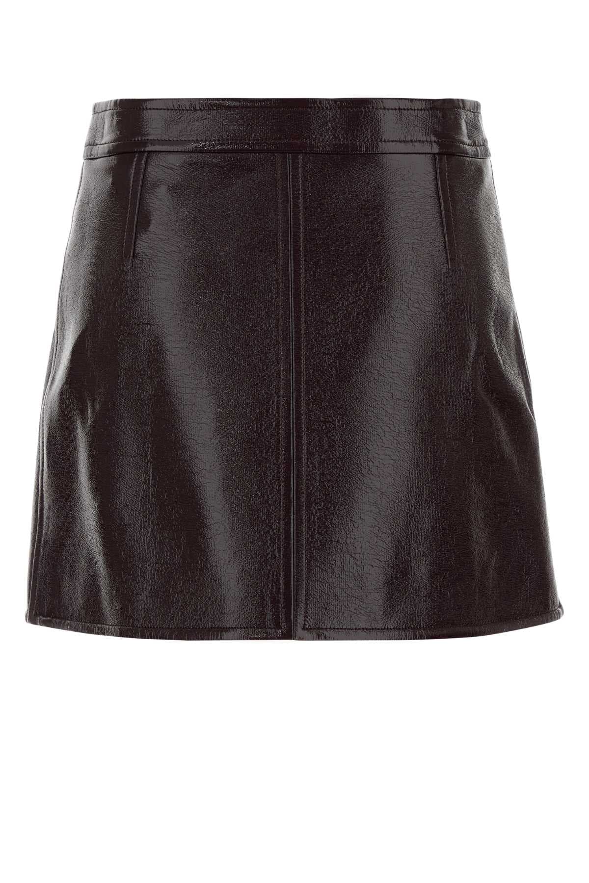 Aubergine vinyl mini skirt - мініатюра 2