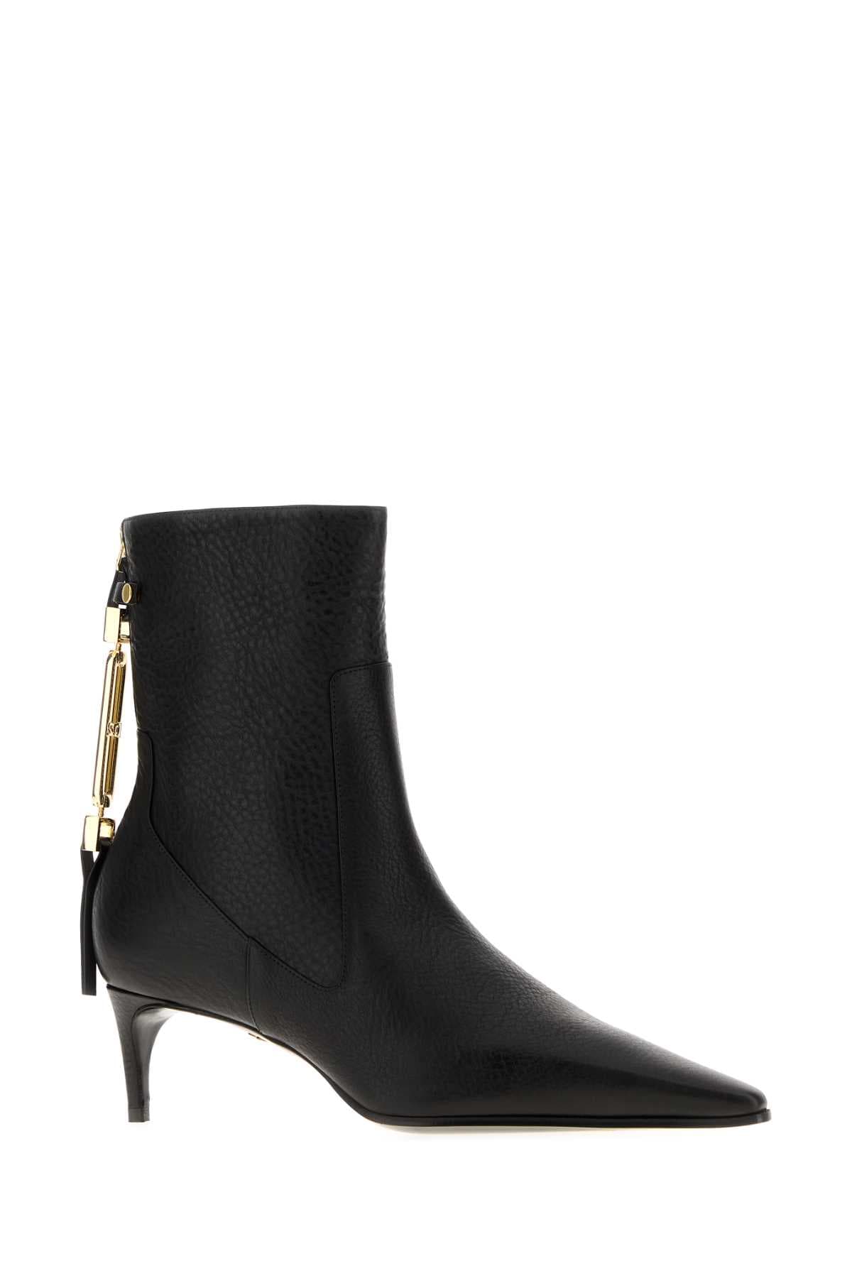 Black leather ankle boots - мініатюра 2