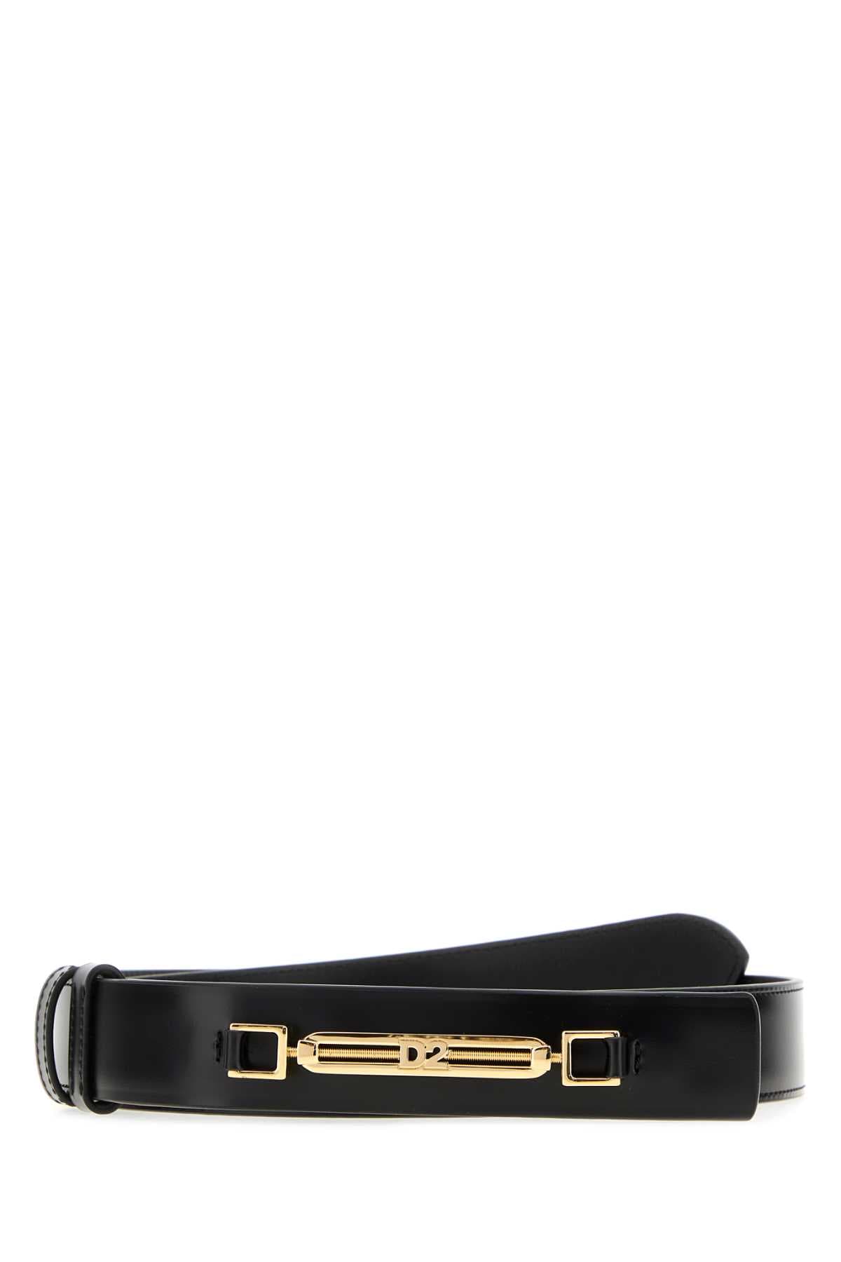Black leather belt