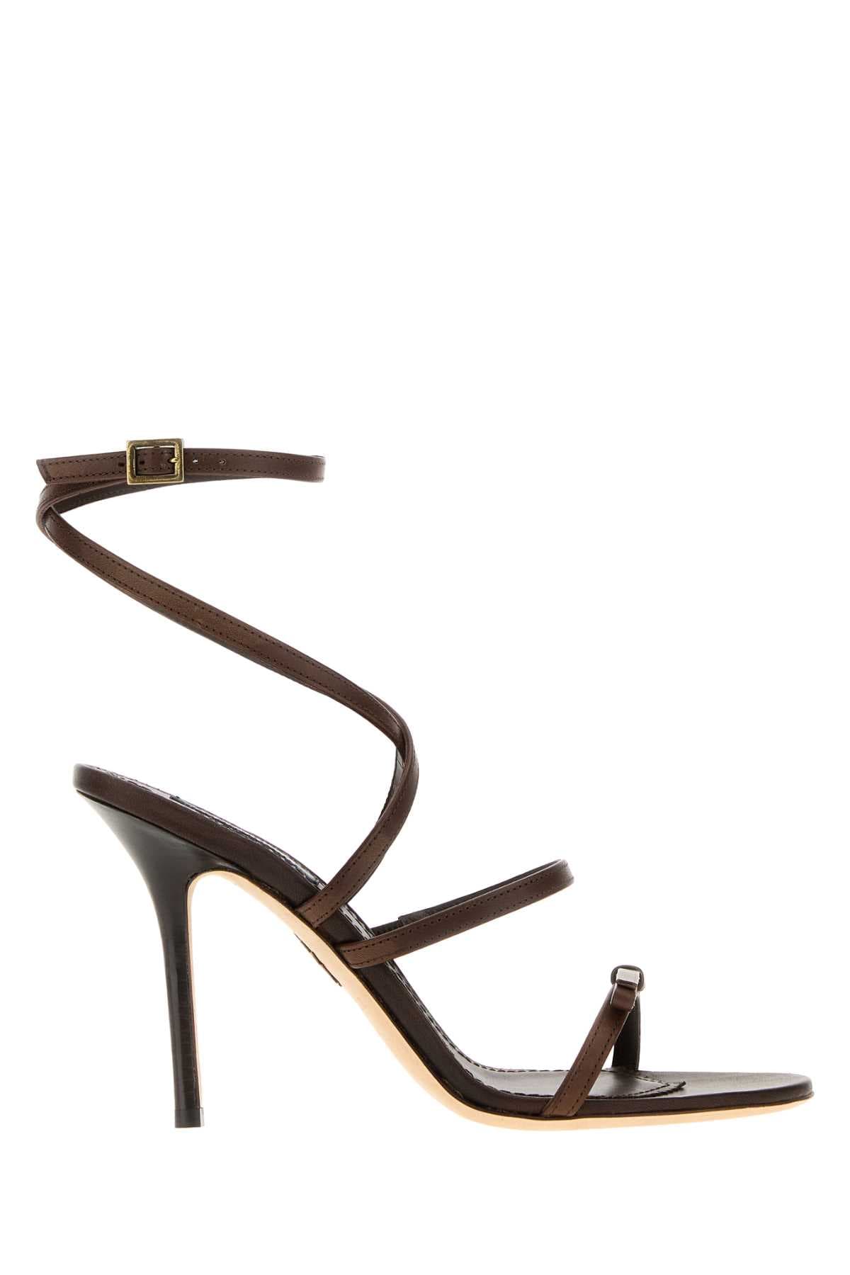 Chocolate leather sandals