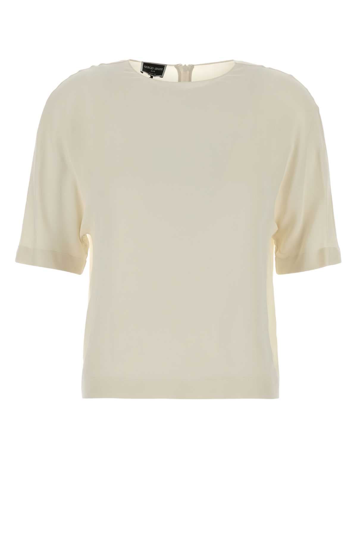 Cream silk t-shirt