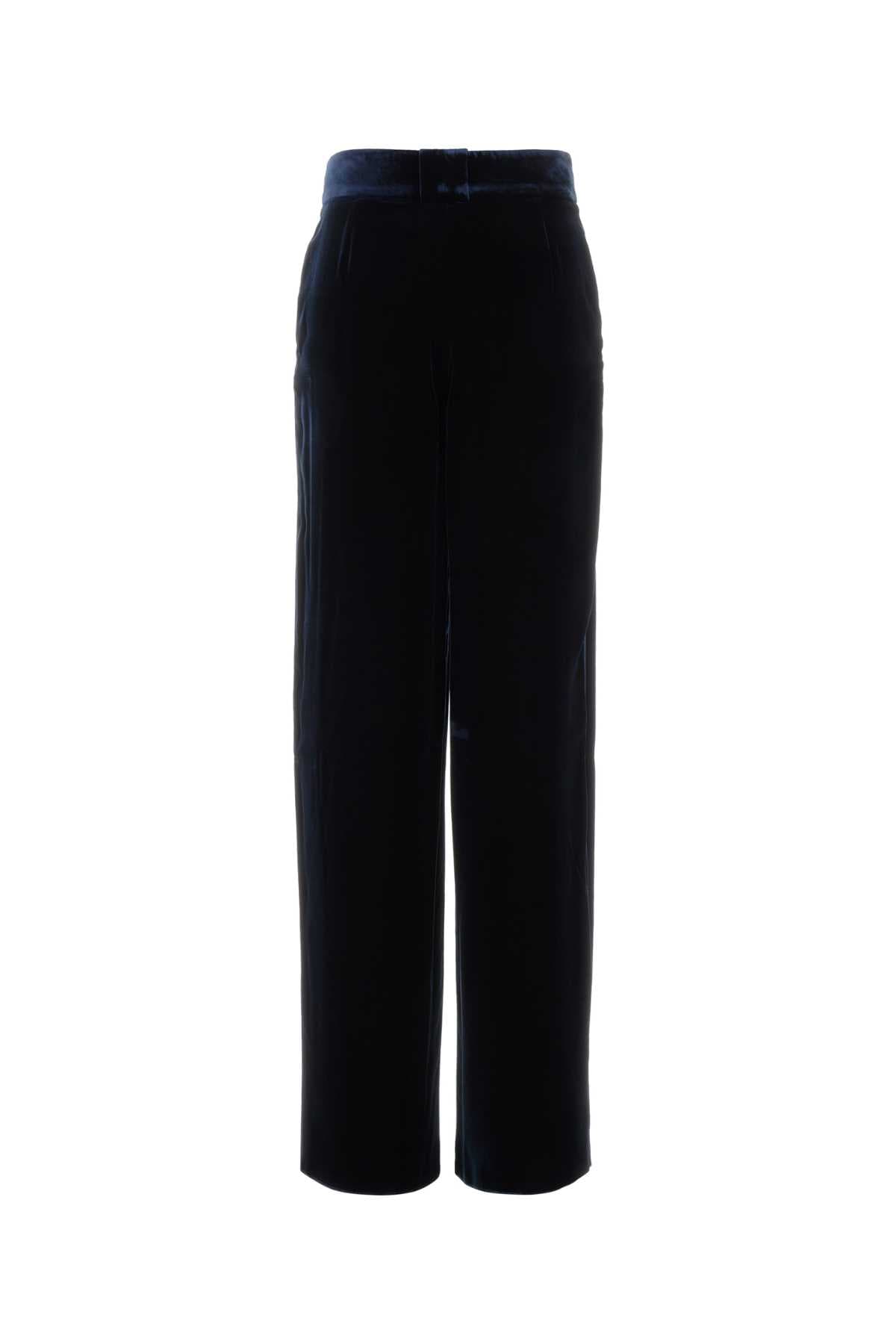 Midnight blue velvet pant - мініатюра 2
