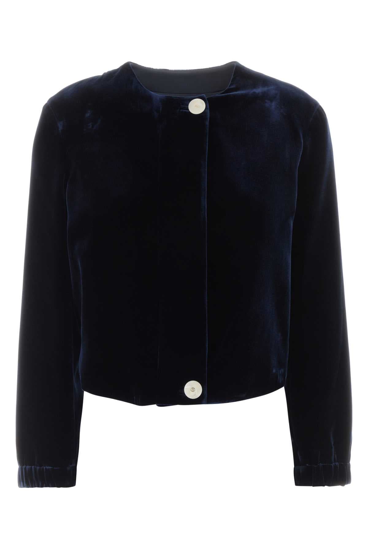 Dark blue velvet jacket