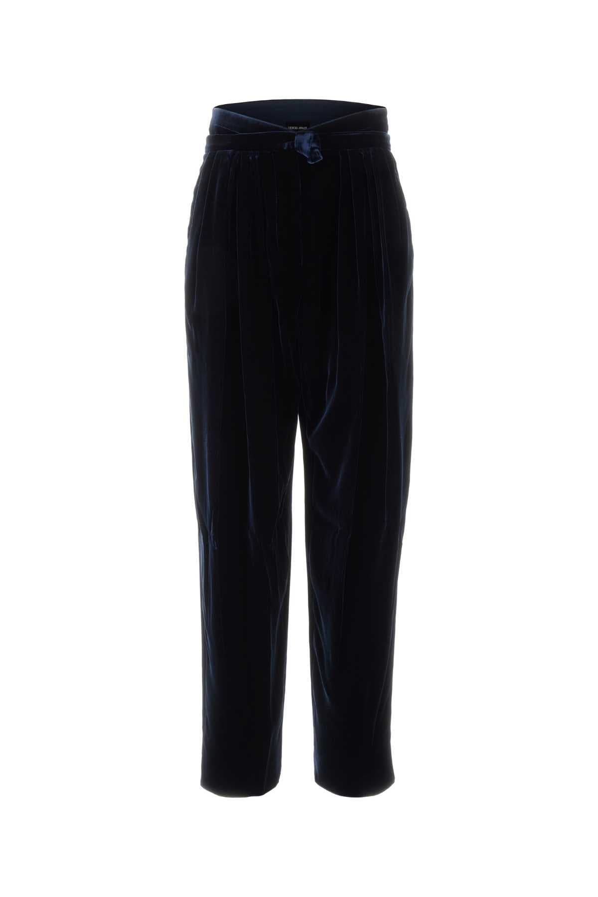 Midnight blue velvet pant