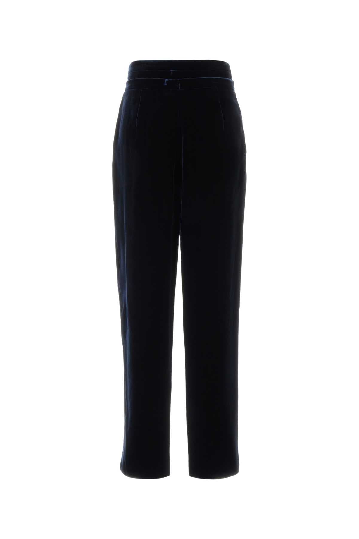 Midnight blue velvet pant - мініатюра 2